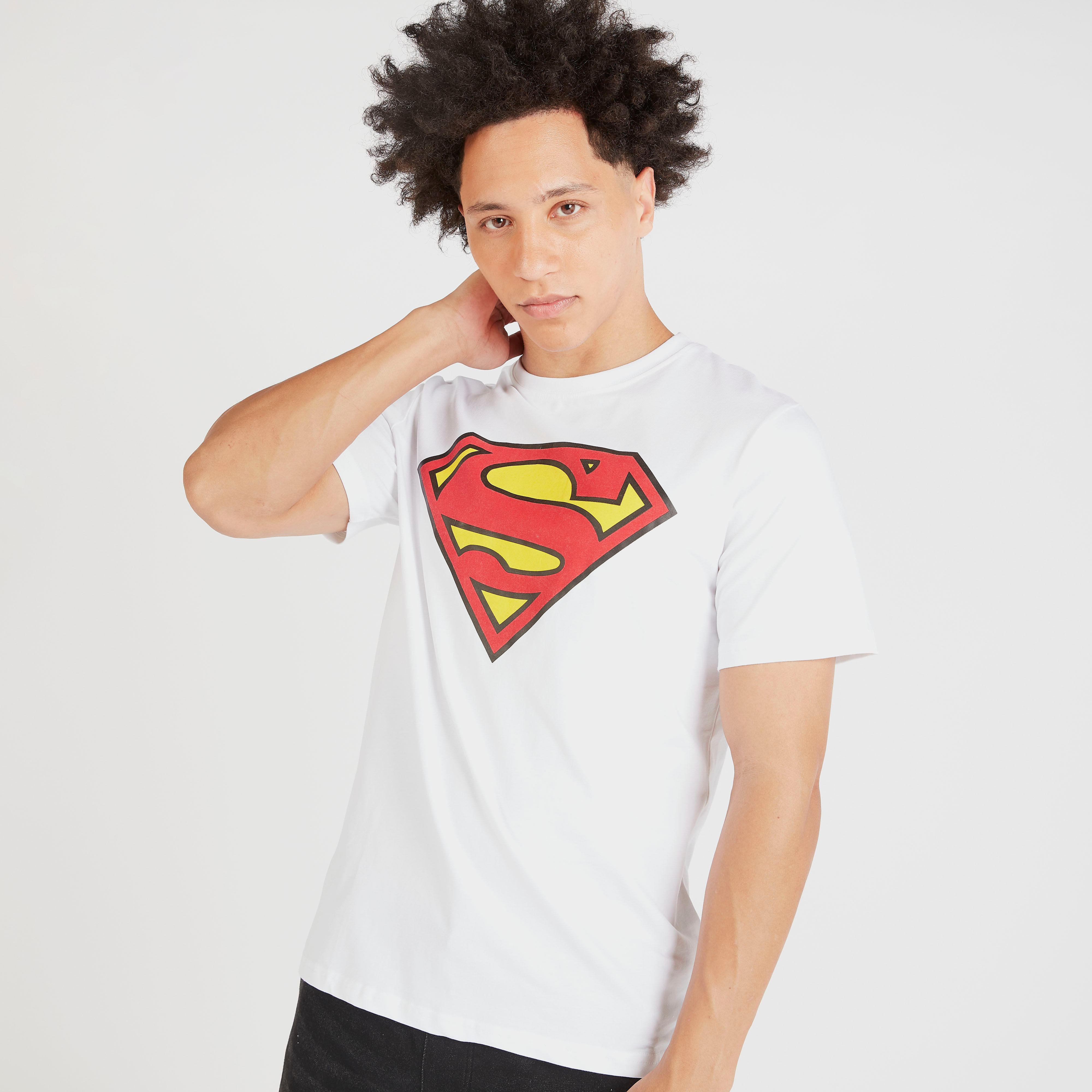 Superman Print Crew Neck T-shirt with Short Sleeves-men-clothing-tshirtsandpolos-tshirts-image-5