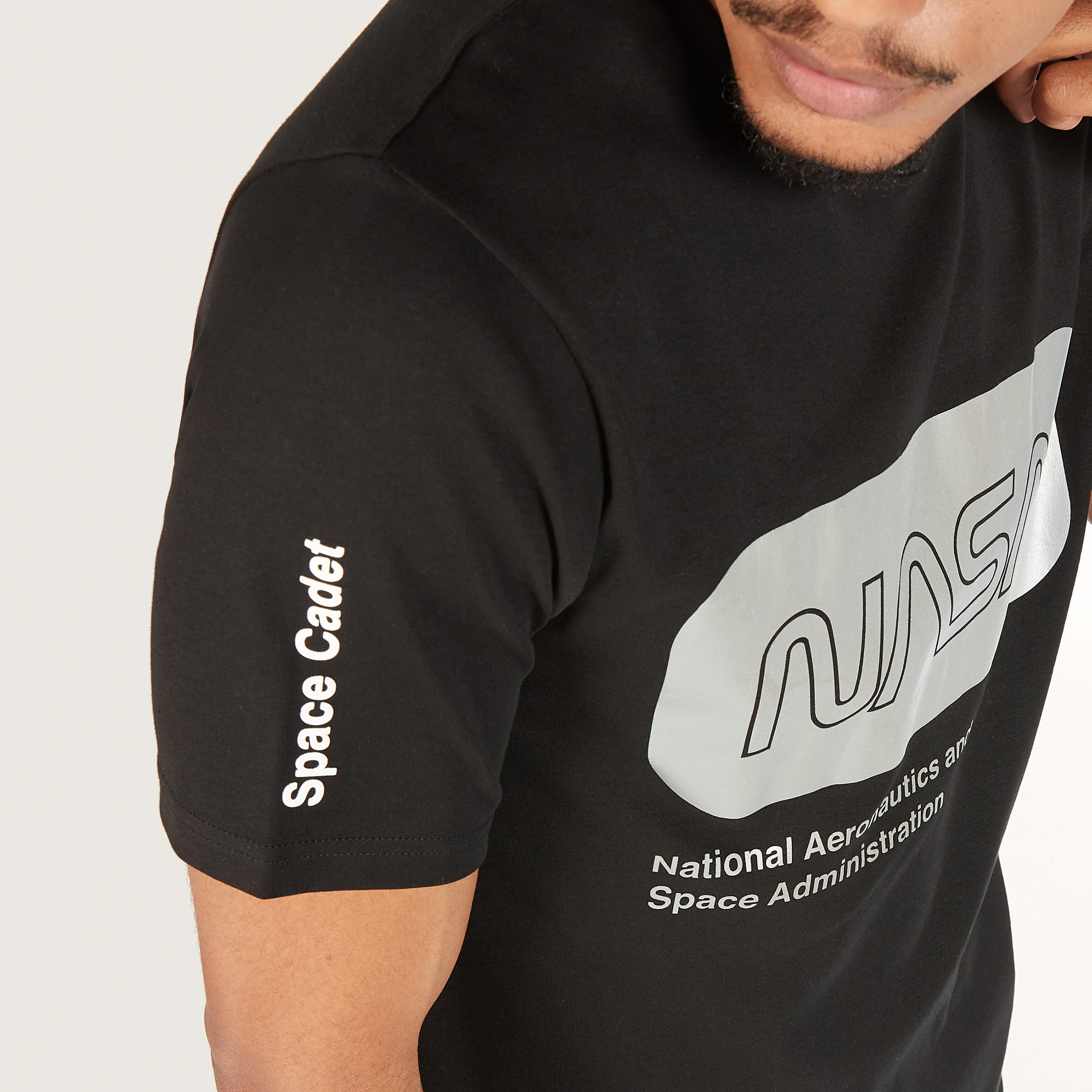 NASA Print T-shirt with Crew Neck and Short Sleeves-men-clothing-tshirtsandpolos-tshirts-image-5