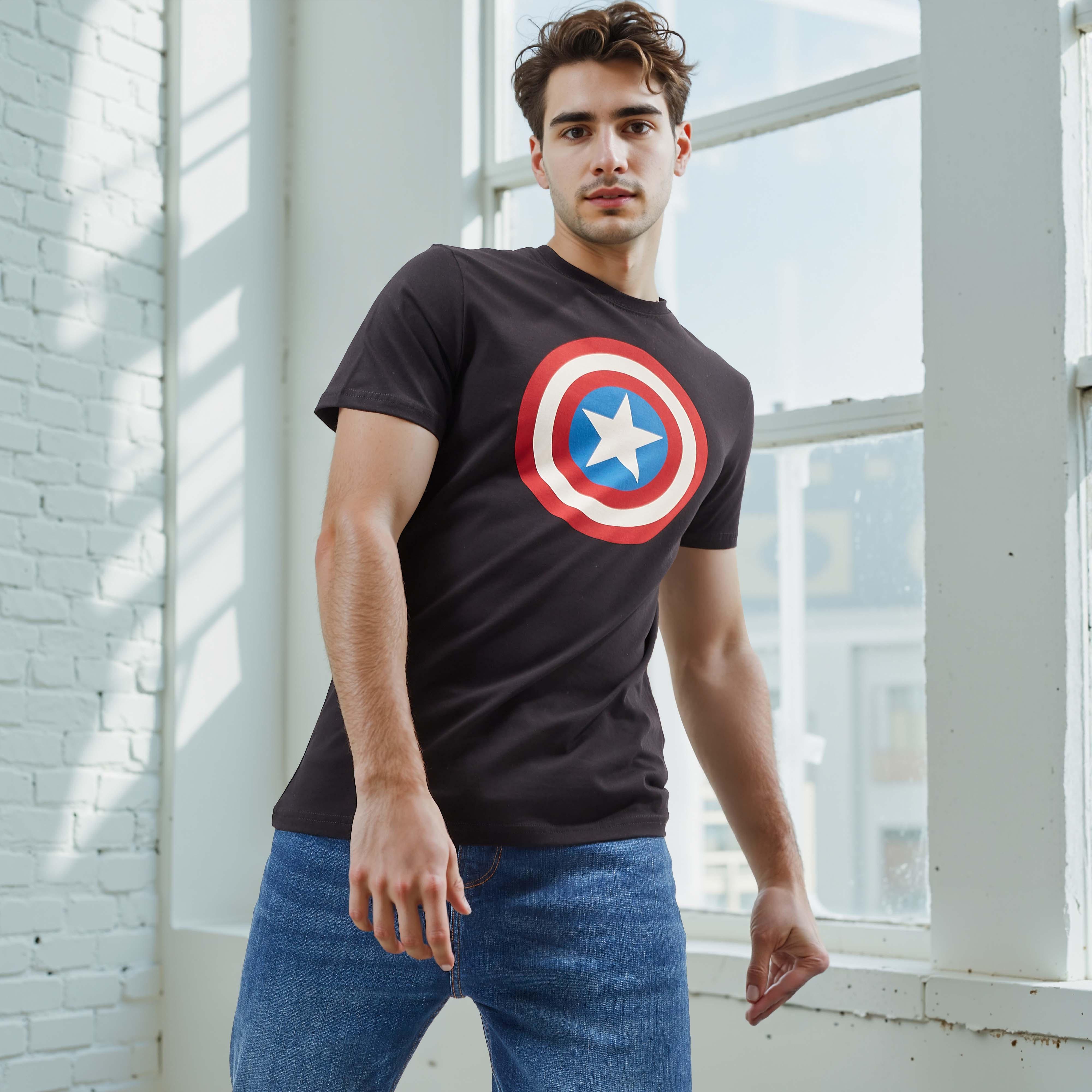 Captain America Print T-shirt with Crew Neck and Short Sleeves-men-clothing-tshirtsandpolos-tshirts-image-6