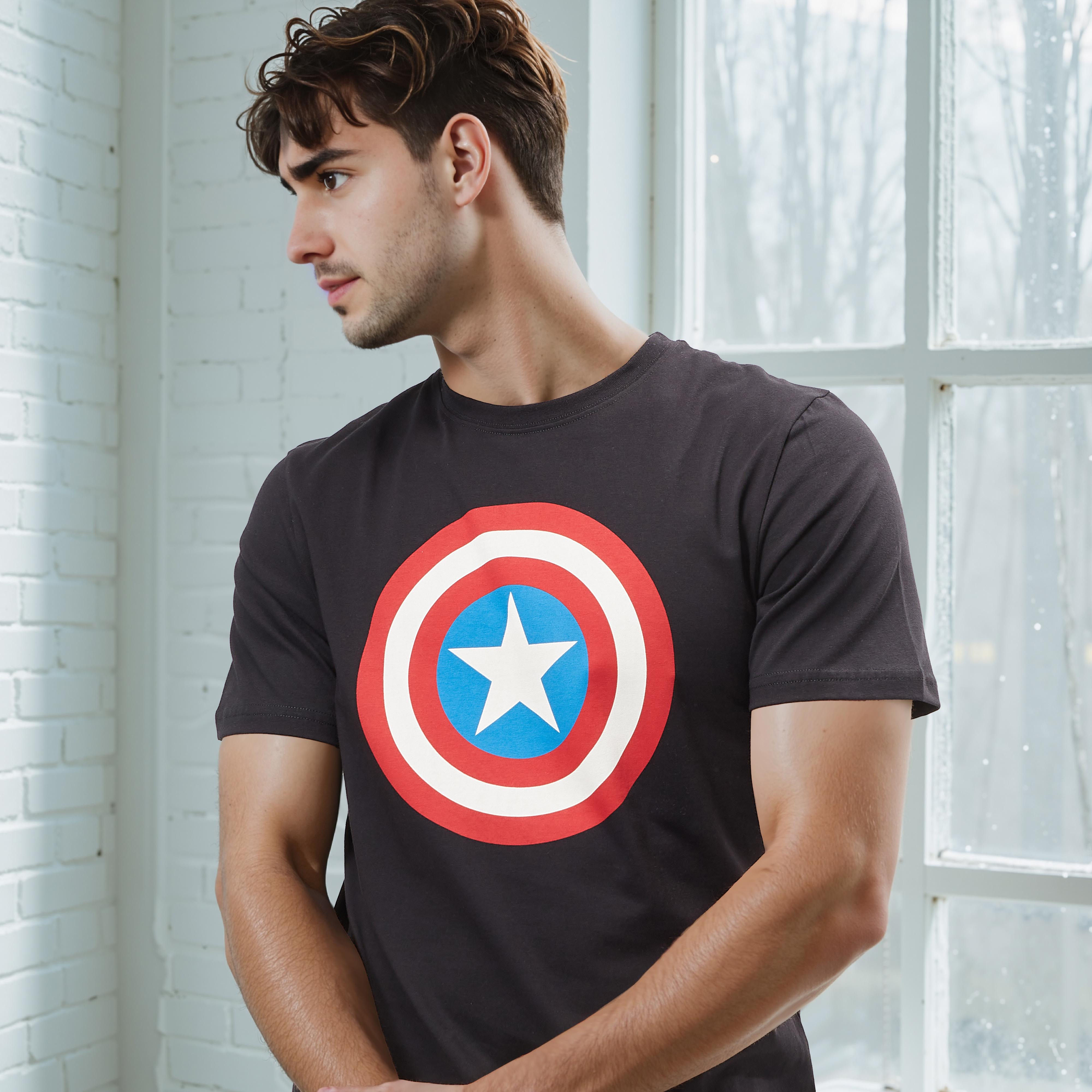 Captain America Print T-shirt with Crew Neck and Short Sleeves-men-clothing-tshirtsandpolos-tshirts-image-8