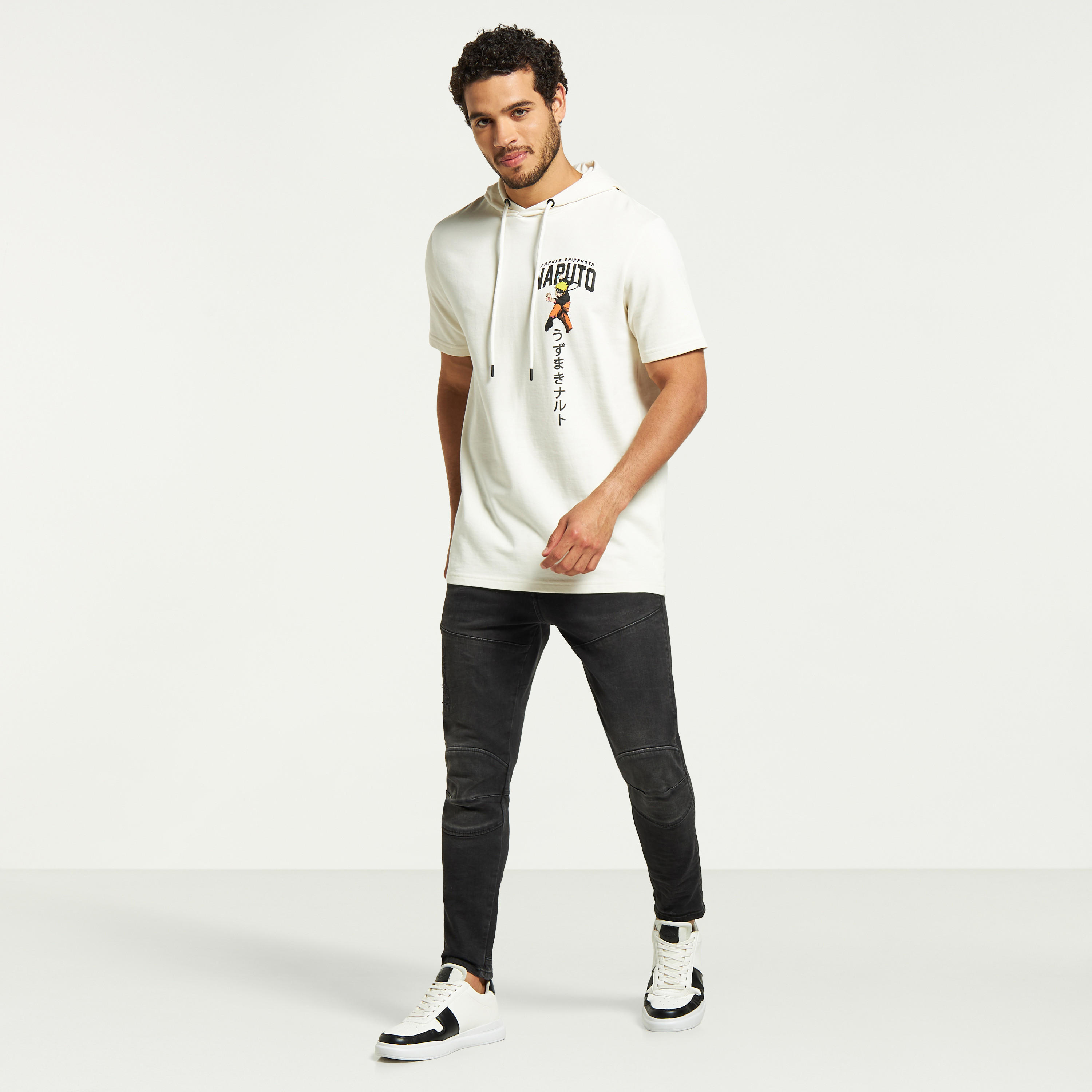 تيشيرت بقبعة وأكمام قصيرة وطبعات ناروتو-men-clothing-tshirtsandpolos-tshirts-image-2