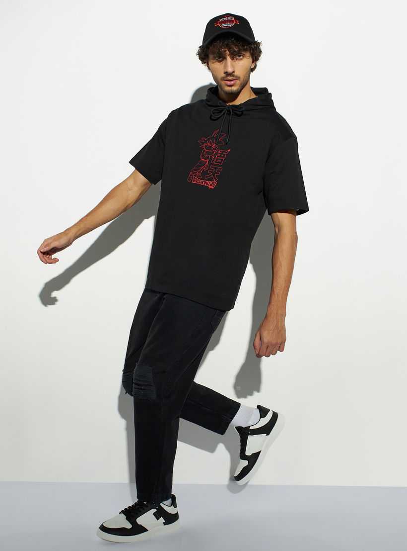 تيشيرت بأكمام قصيرة وقبعة وطبعات دراجون بول زي-men-clothing-tshirtsandpolos-tshirts-image-3