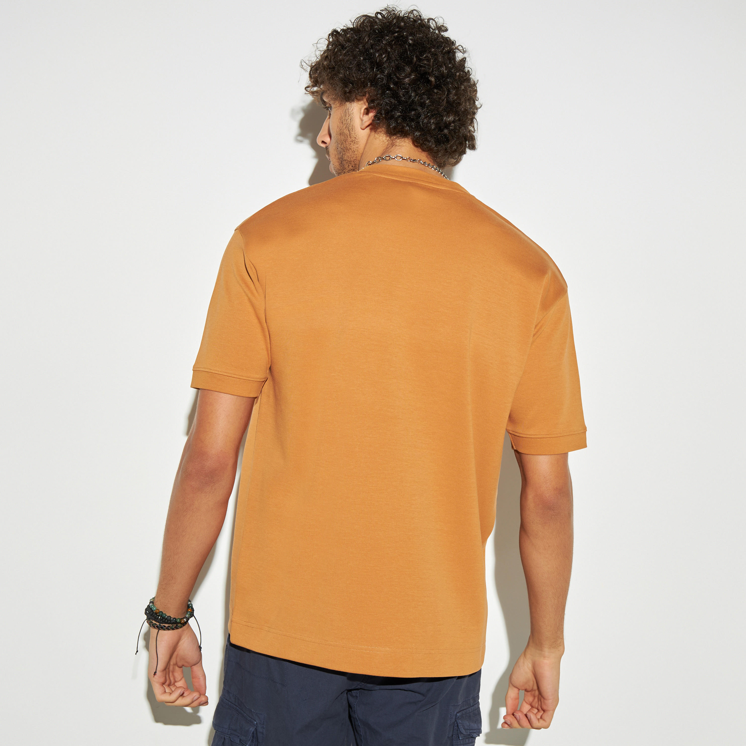 Graphic Print T-shirt with Crew Neck and Short Sleeves-men-clothing-tshirtsandpolos-tshirts-image-3