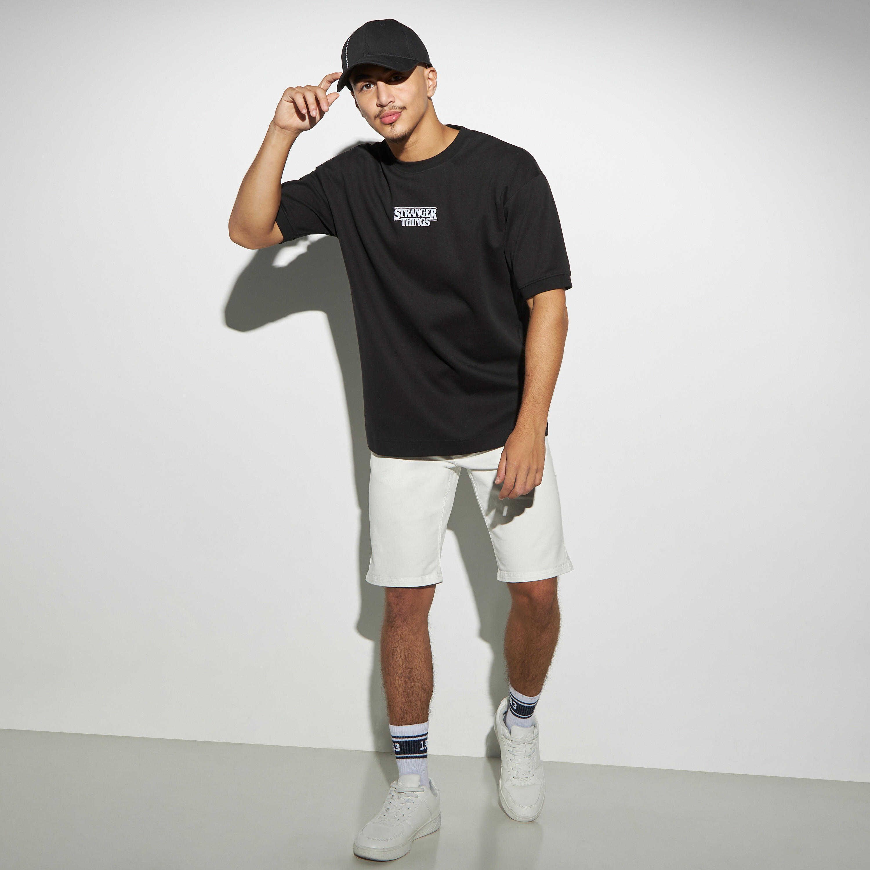 Stranger Things Print T-shirt with Crew Neck and Short Sleeves-men-clothing-tshirtsandpolos-tshirts-image-2