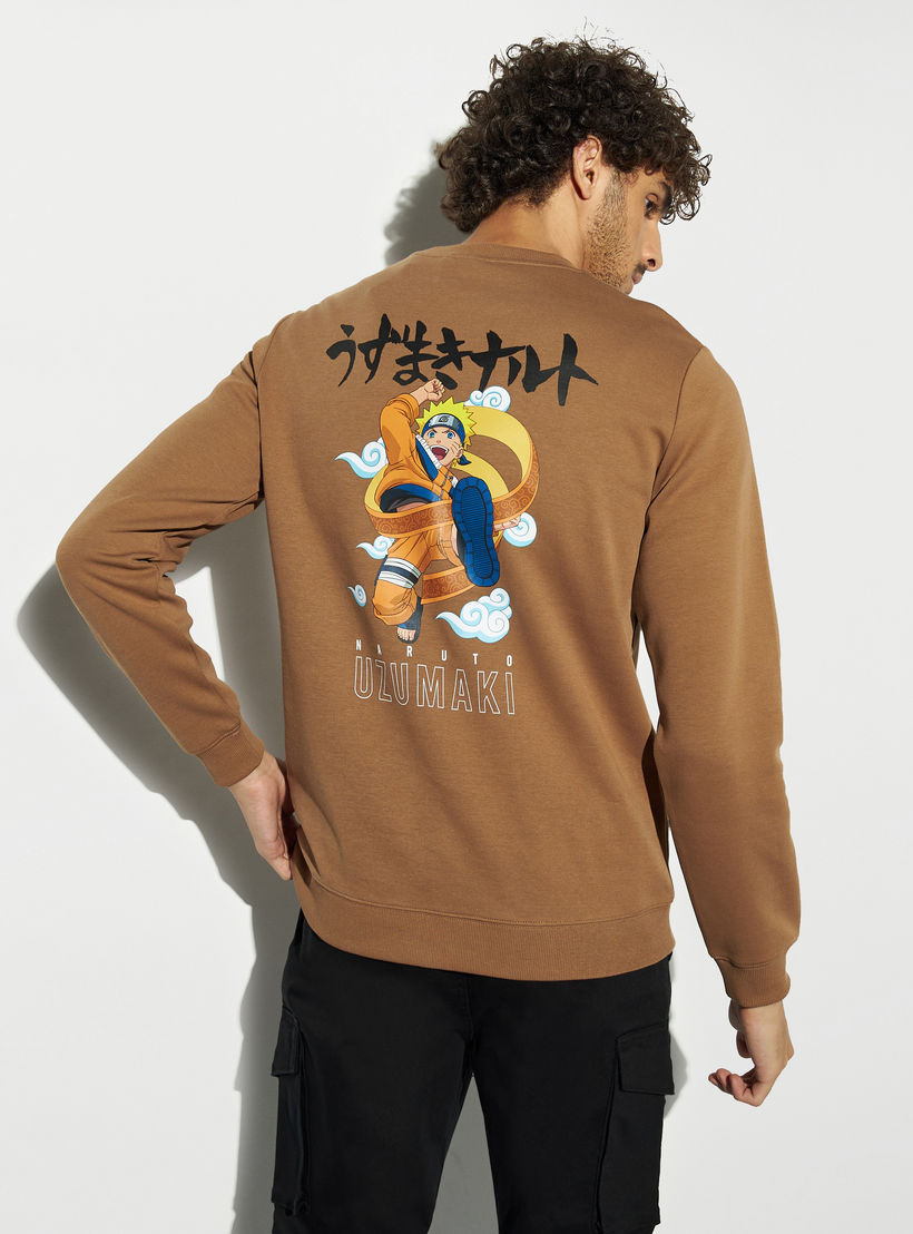 سويت شيرت بطبعات ناروتو أوزوماكي بياقة مستيرة وأكمام طويلة-men-winterwear-hoodiesandsweatshirts-image-1