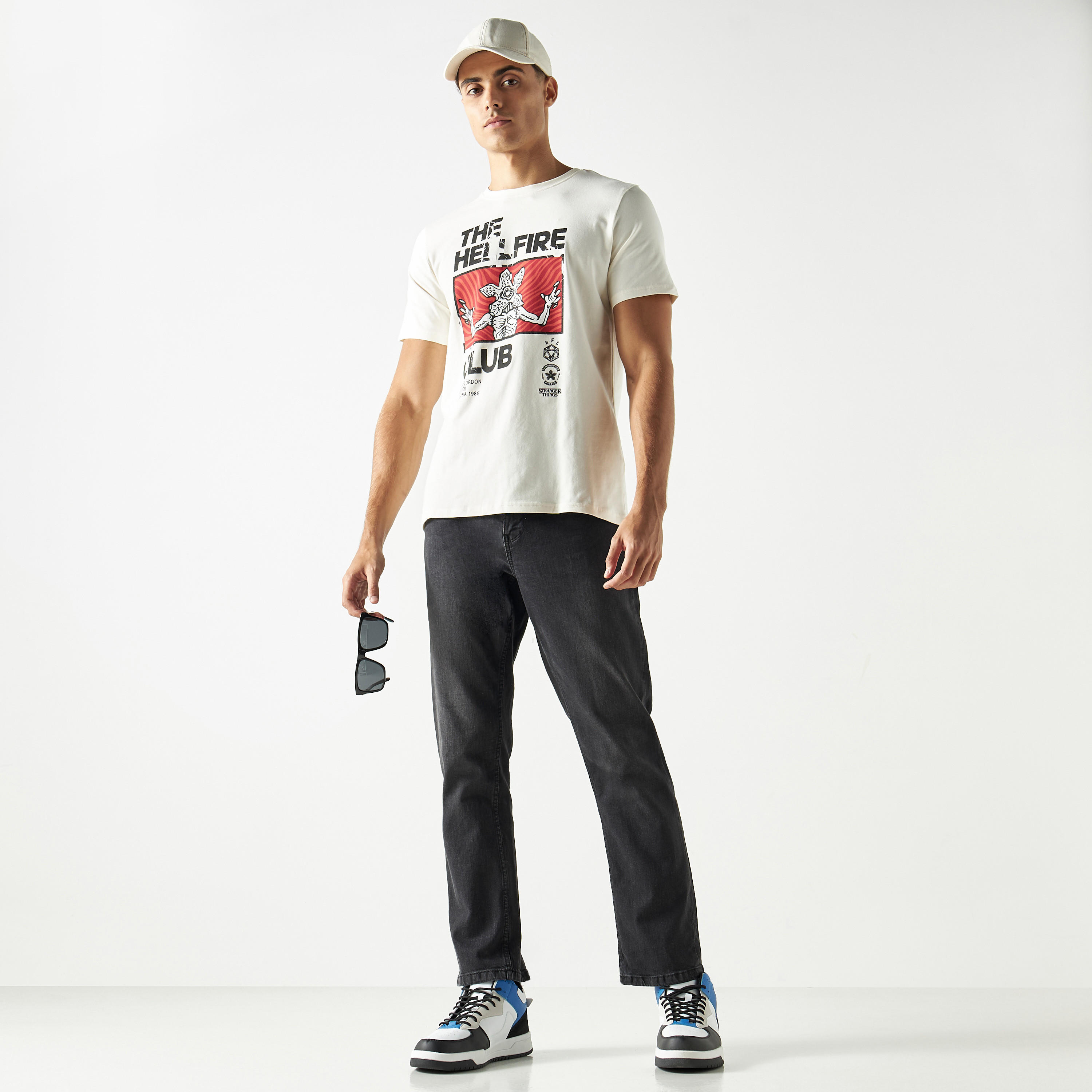 Hell Fire Club Graphic Print T-shirt with Crew Neck and Short Sleeves-men-clothing-tshirtsandpolos-tshirts-image-2