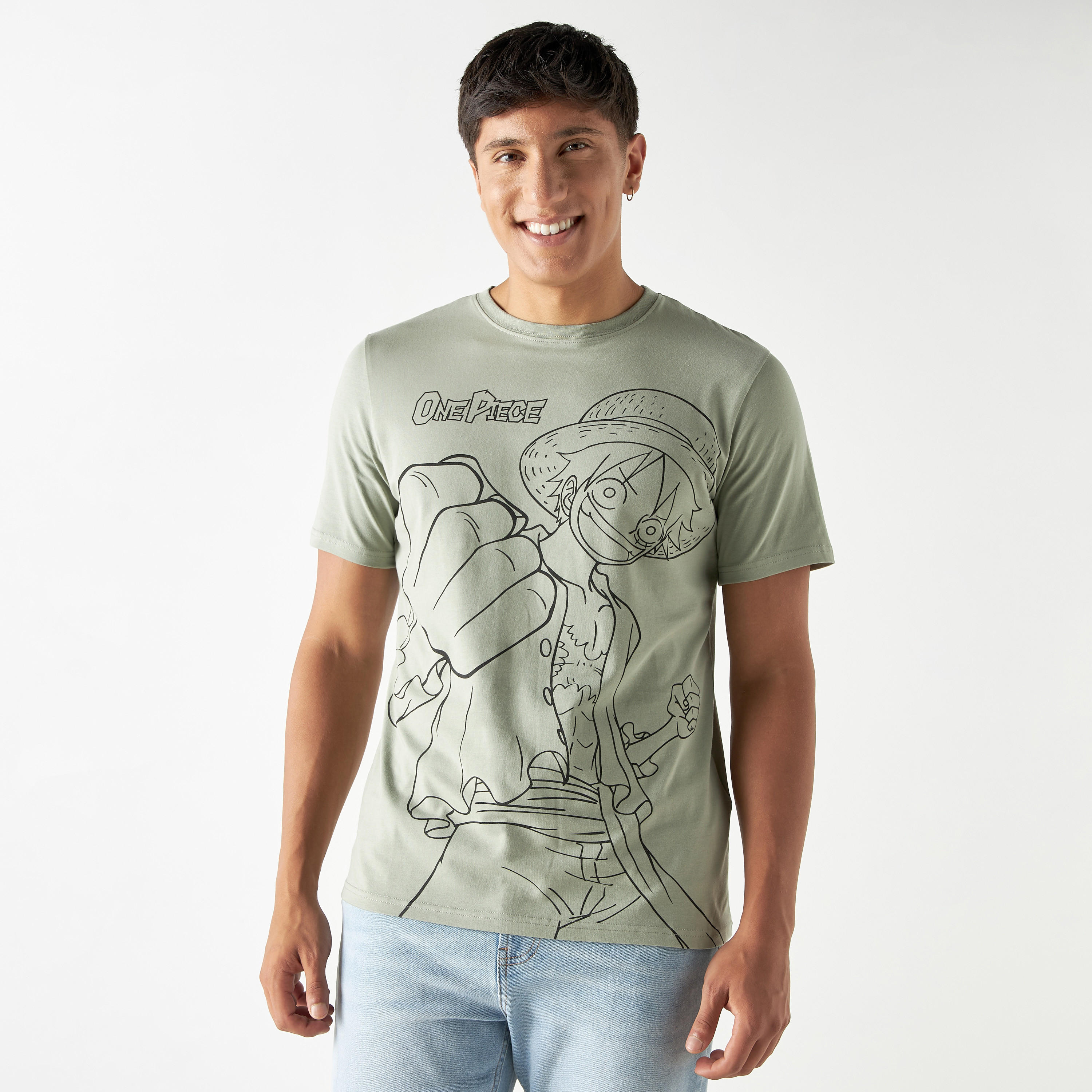 تيشيرت بياقة ضيقة وأكمام قصيرة وطبعات-men-clothing-tshirtsandpolos-tshirts-image-1