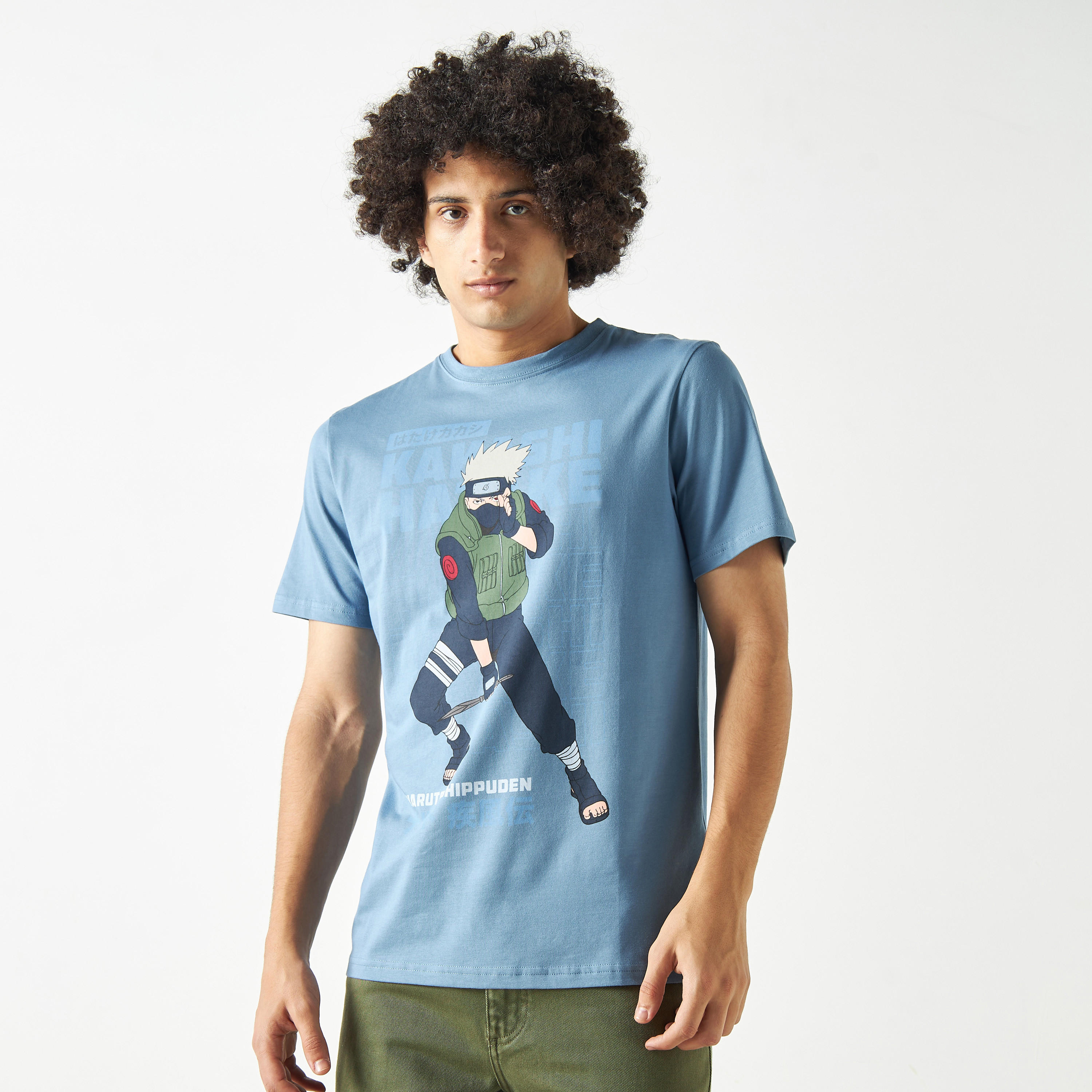 تيشيرت بياقة ضيّقة وأكمام قصيرة وطبعات ناروتو-men-clothing-tshirtsandpolos-tshirts-image-1