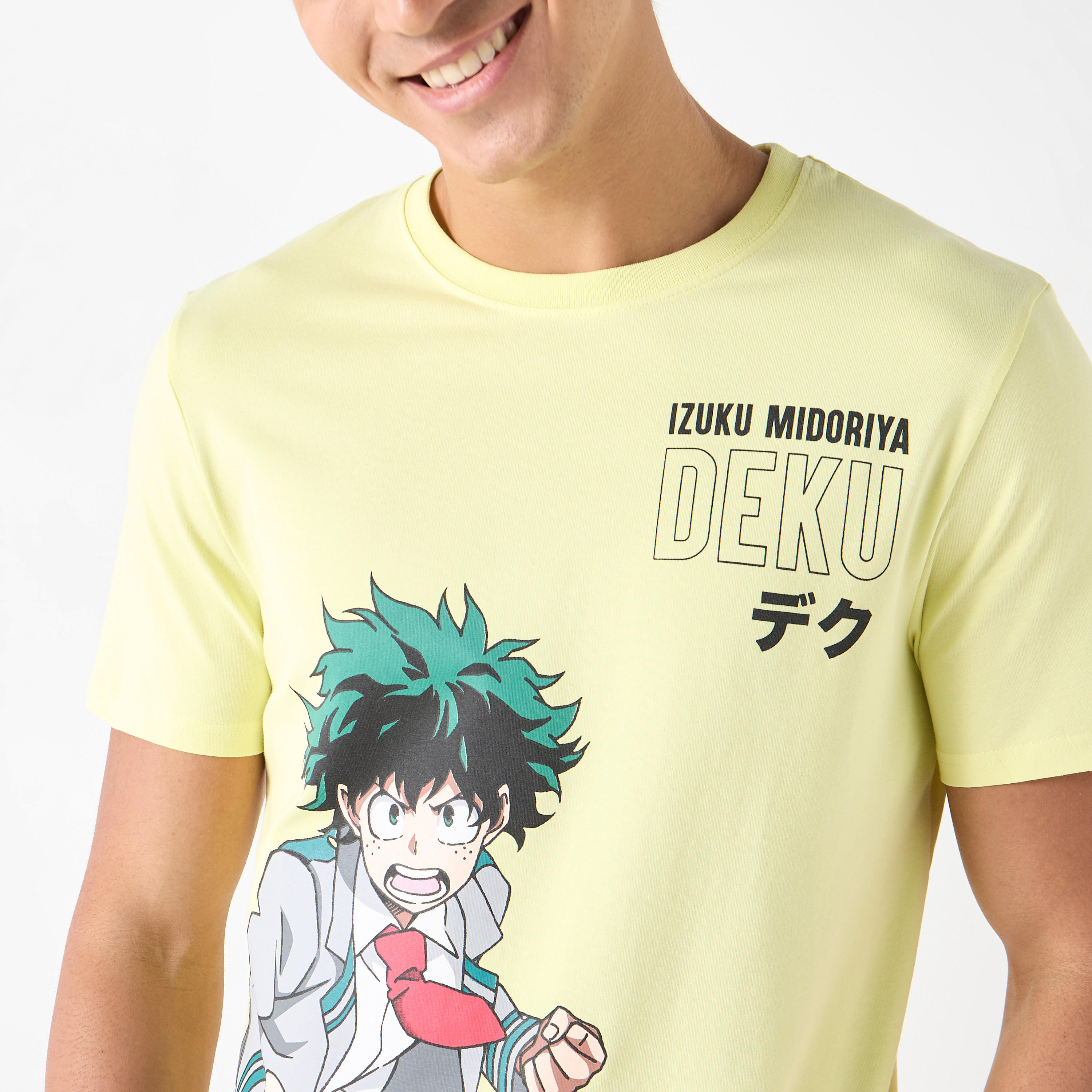 Izuku Midoriya Print Crew Neck T-shirt with Short Sleeves-men-clothing-tshirtsandpolos-tshirts-image-4