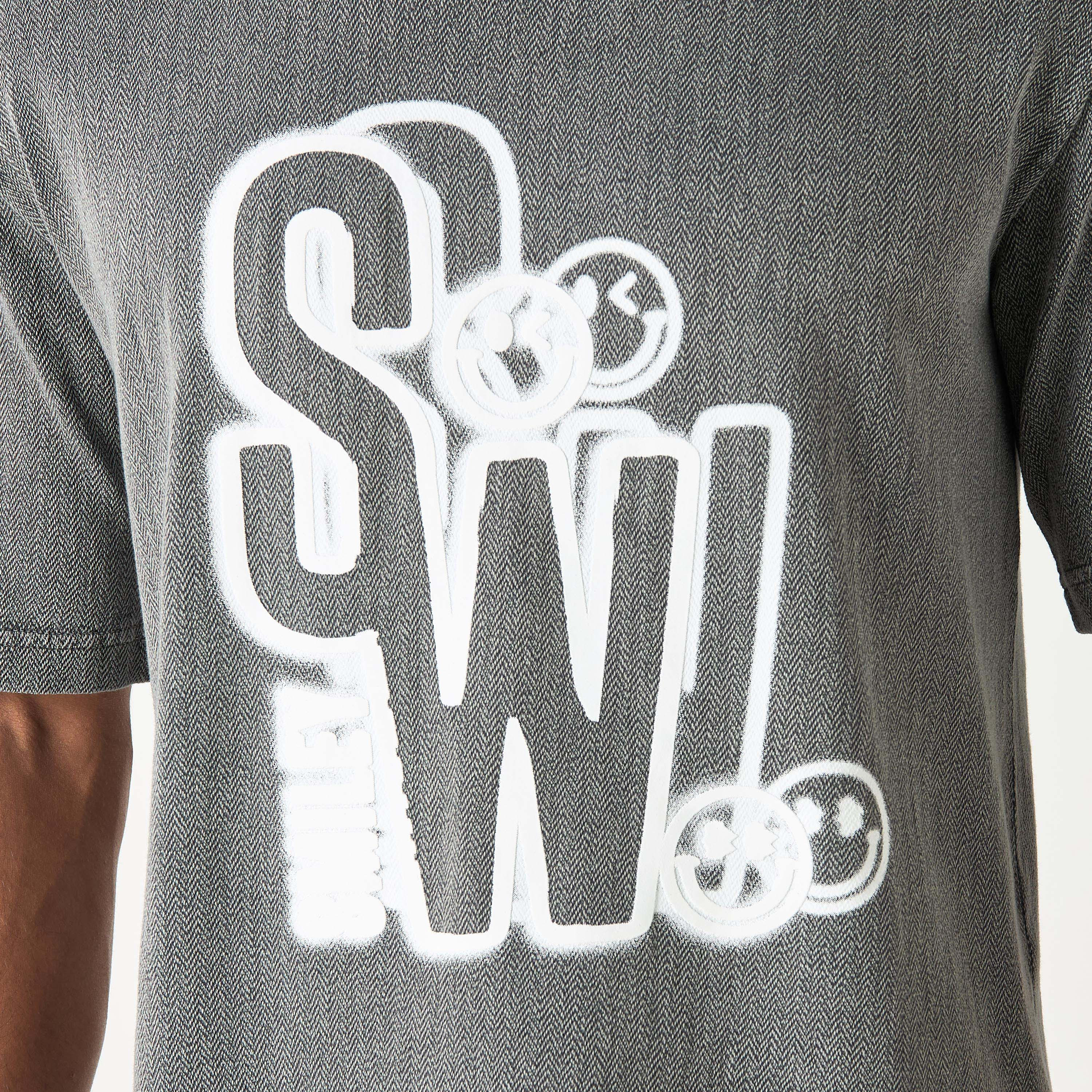SmileyWorld Print T-shirt with Short Sleeves-men-clothing-tshirtsandpolos-tshirts-image-4
