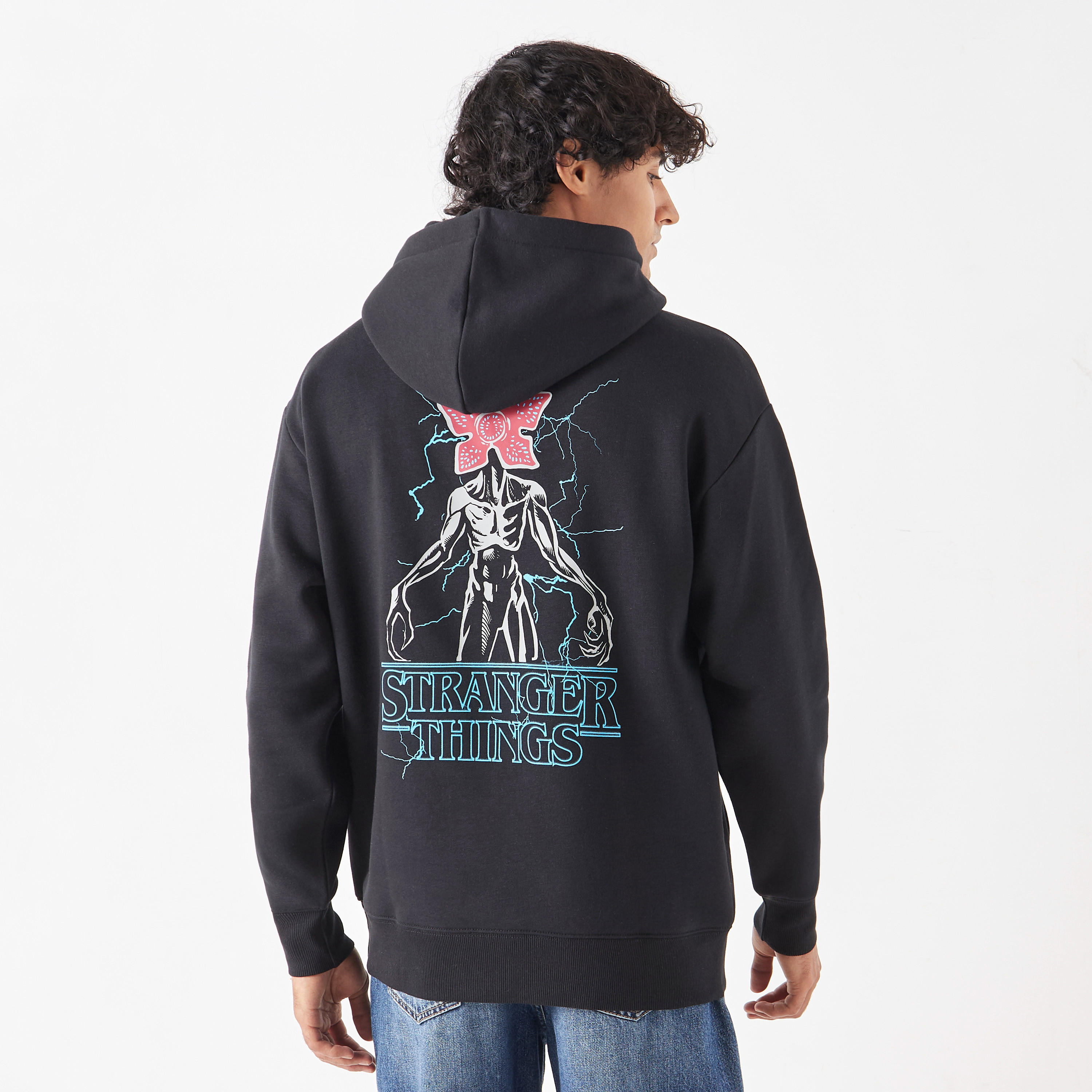 Stranger Things Print Hoodie with Kangaroo Pocket-men-winterwear-hoodiesandsweatshirts-image-1