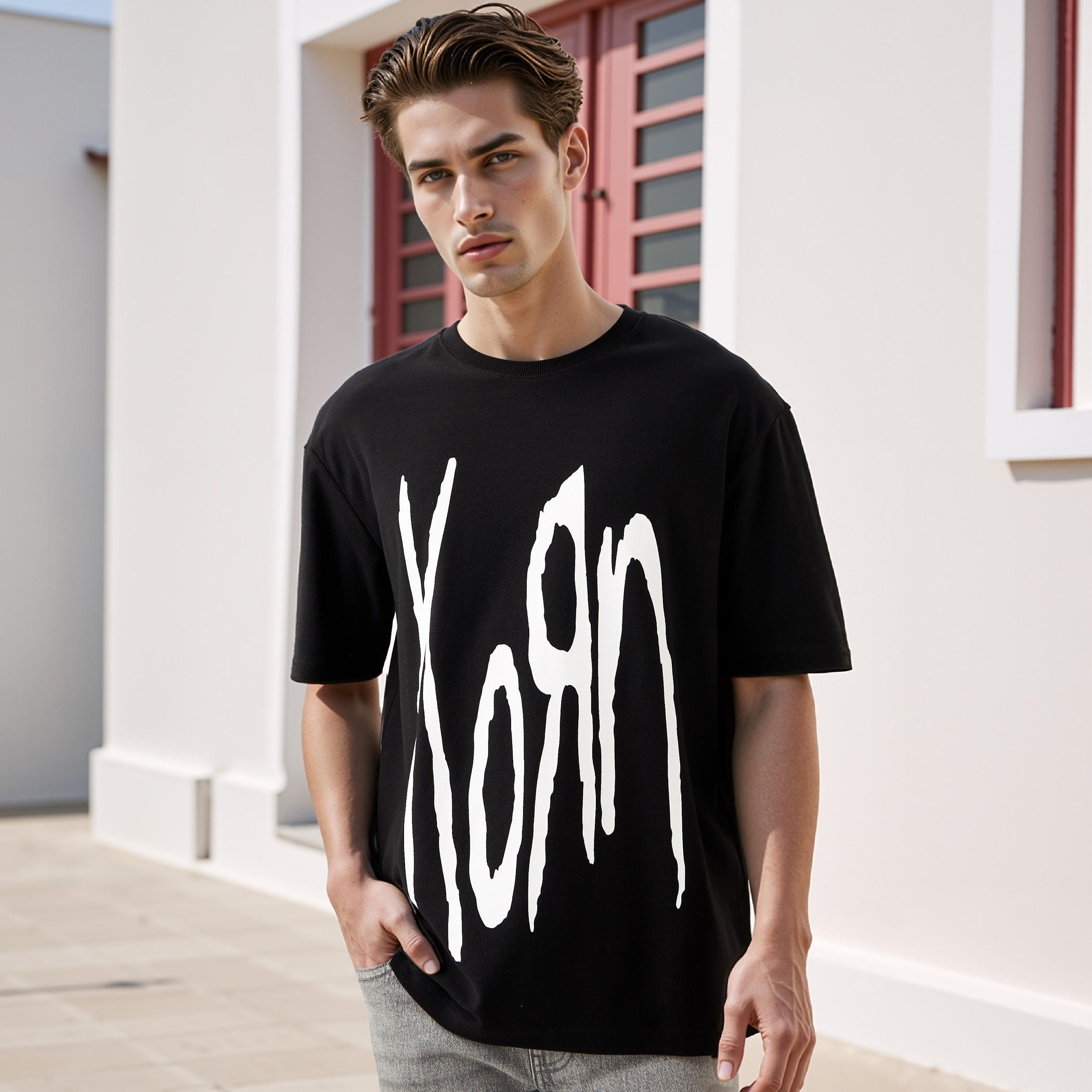 Korn Men Regular Fit Crew Neck Short Sleeves T-shirt-men-clothing-tshirtsandpolos-tshirts-image-1