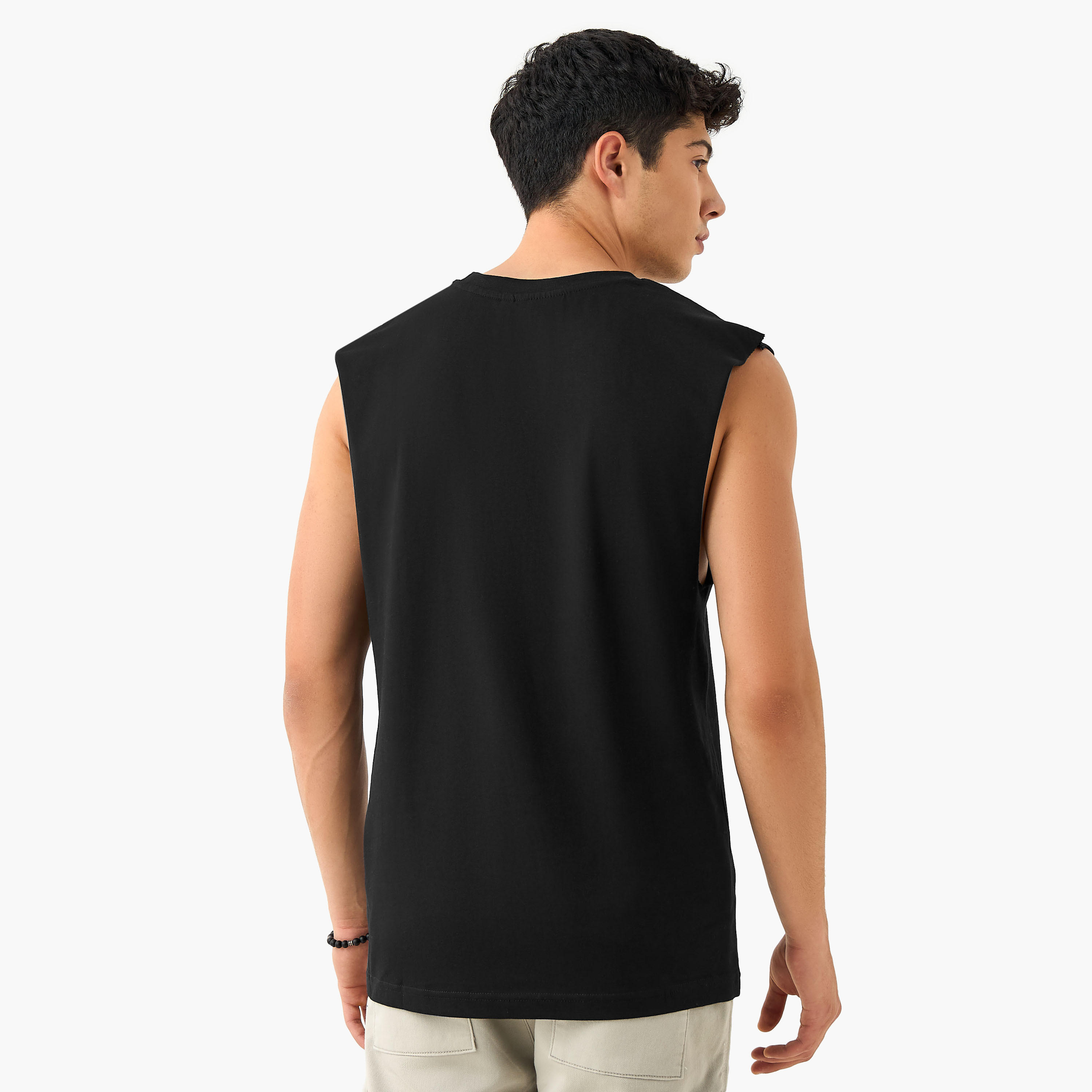 Metallica Print Crew Neck Sleeveless T-shirt-men-clothing-tshirtsandpolos-vests-image-3