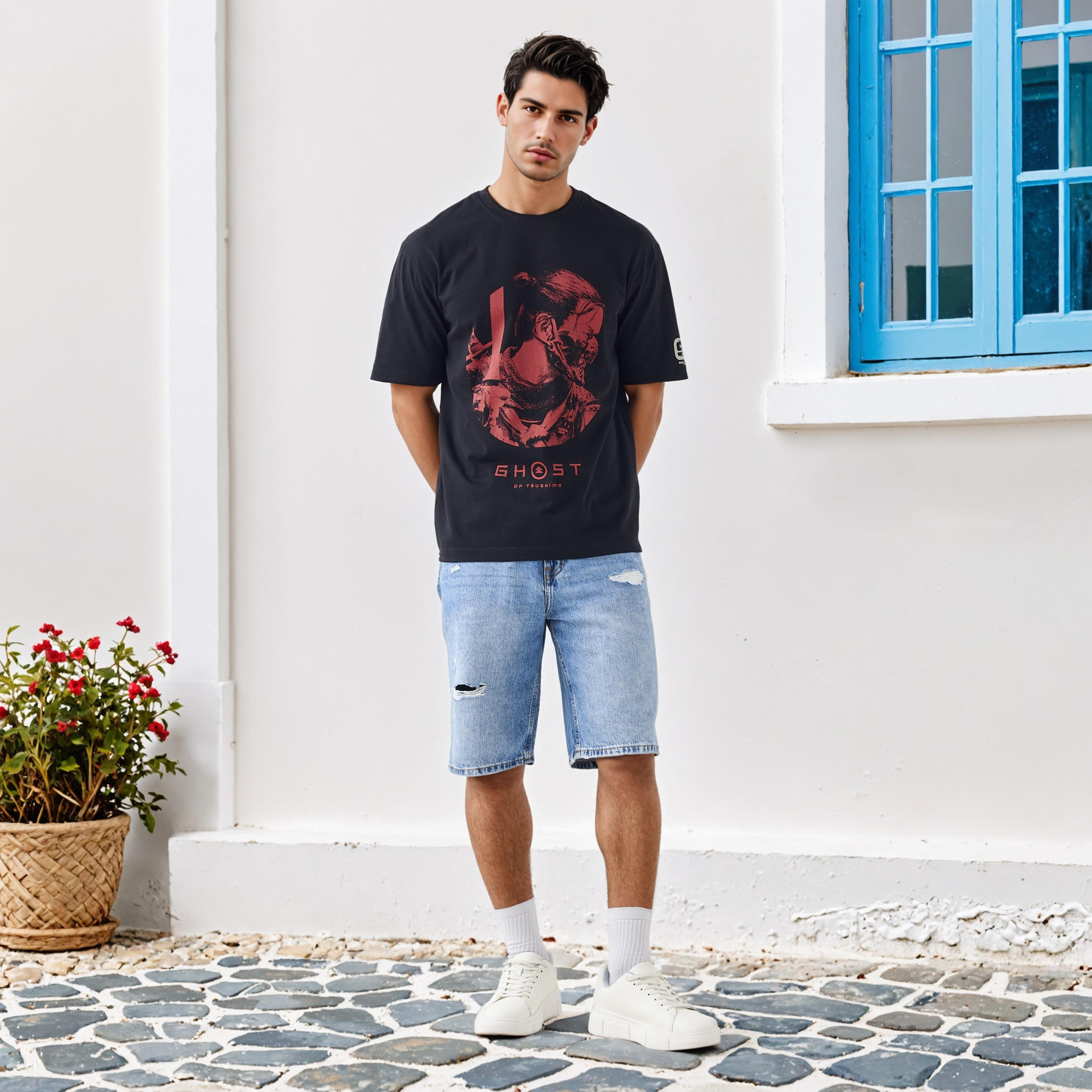 Ghost of Tsushima Men Relaxed Fit Crew Neck Short Sleeves T-shirt-men-clothing-tshirtsandpolos-tshirts-image-2