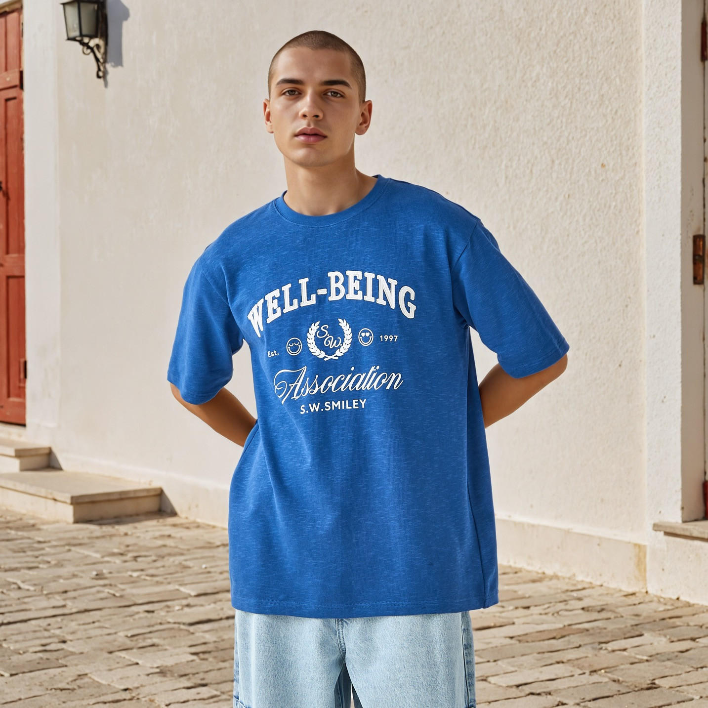 Smiley Men Relaxed Fit Crew Neck Short Sleeves T-shirt-men-clothing-tshirtsandpolos-tshirts-image-1