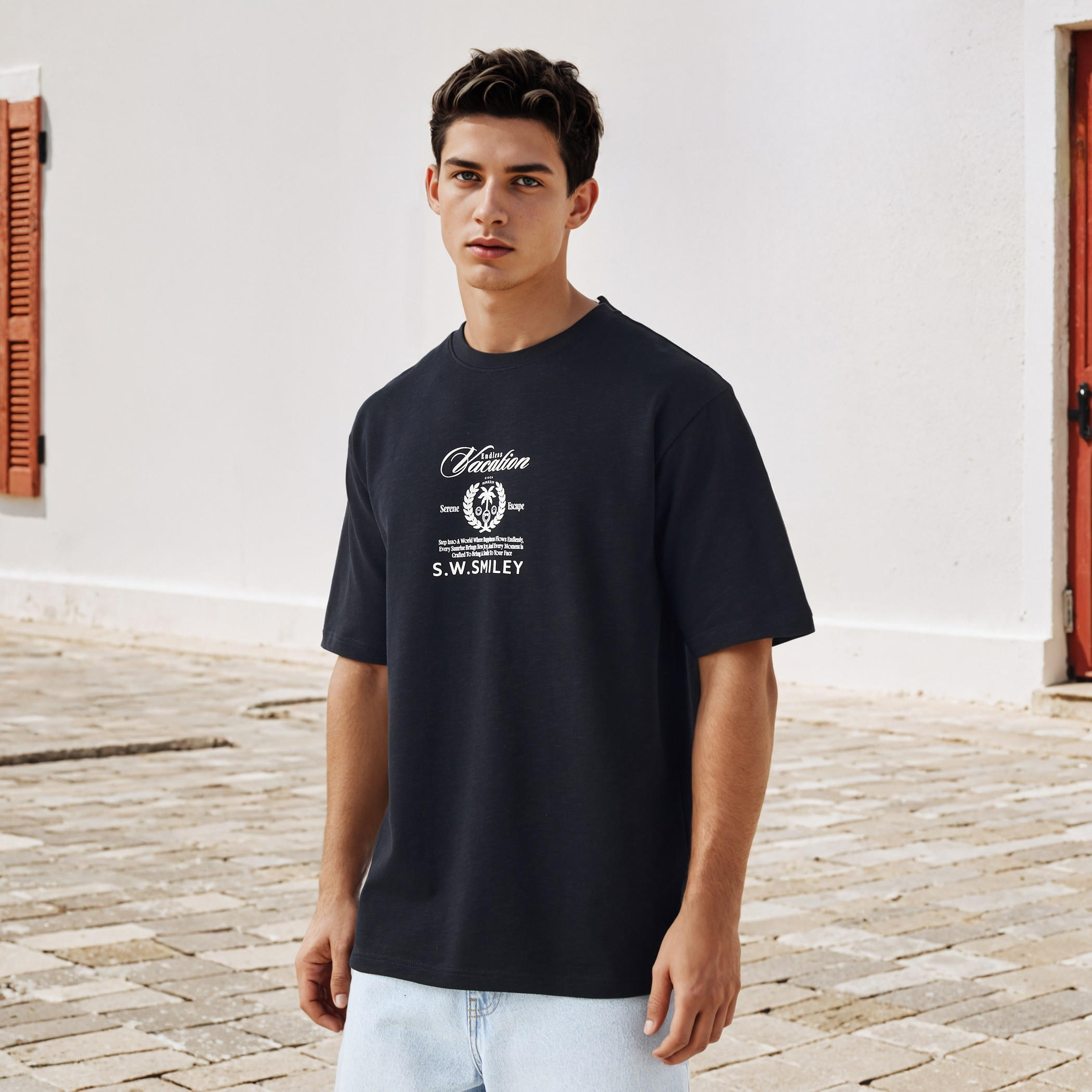 Smiley Men Relaxed Fit Crew Neck Short Sleeves T-shirt-men-clothing-tshirtsandpolos-tshirts-image-1