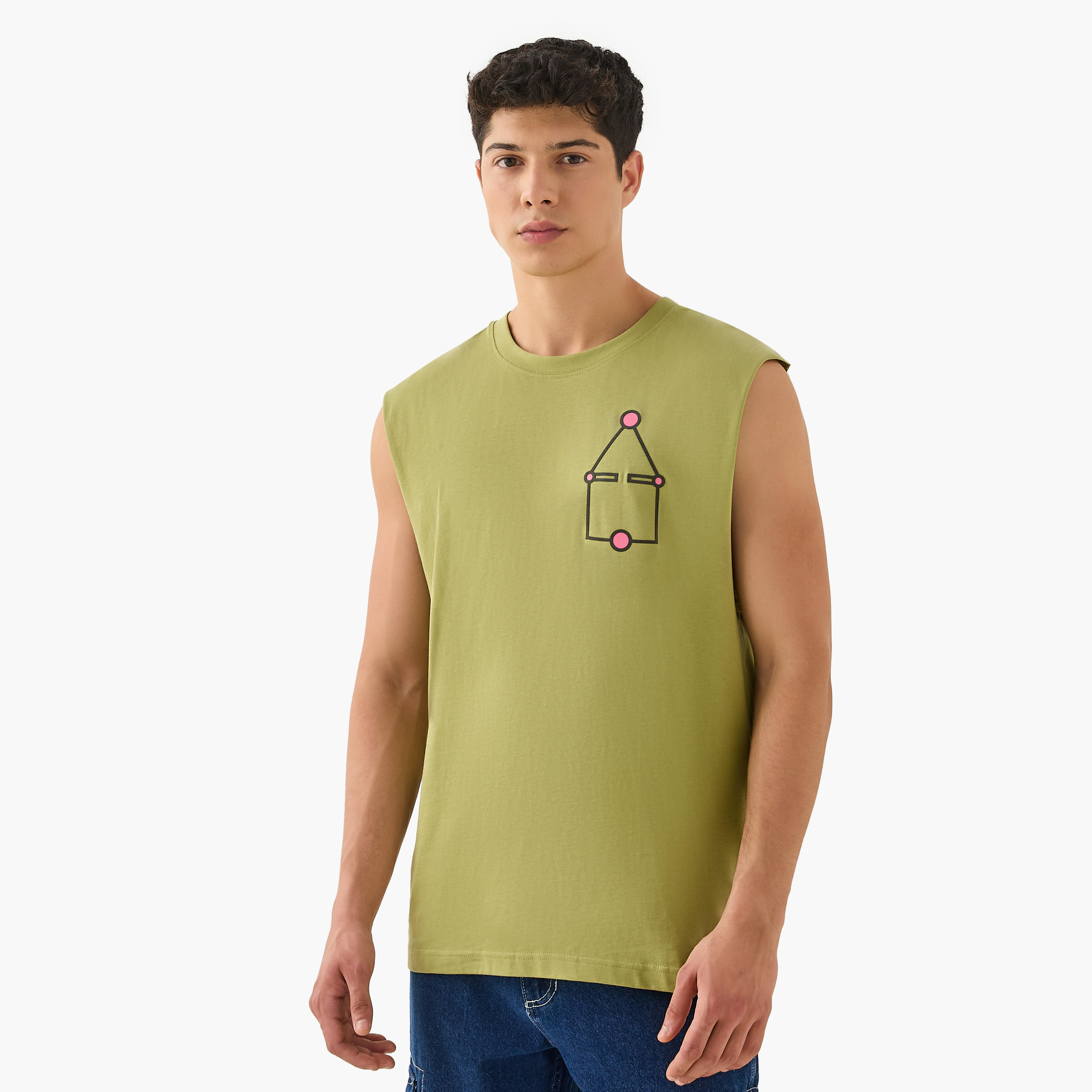 Squid Game Print Sleeveless Vest with Crew Neck-men-clothing-tshirtsandpolos-vests-image-1