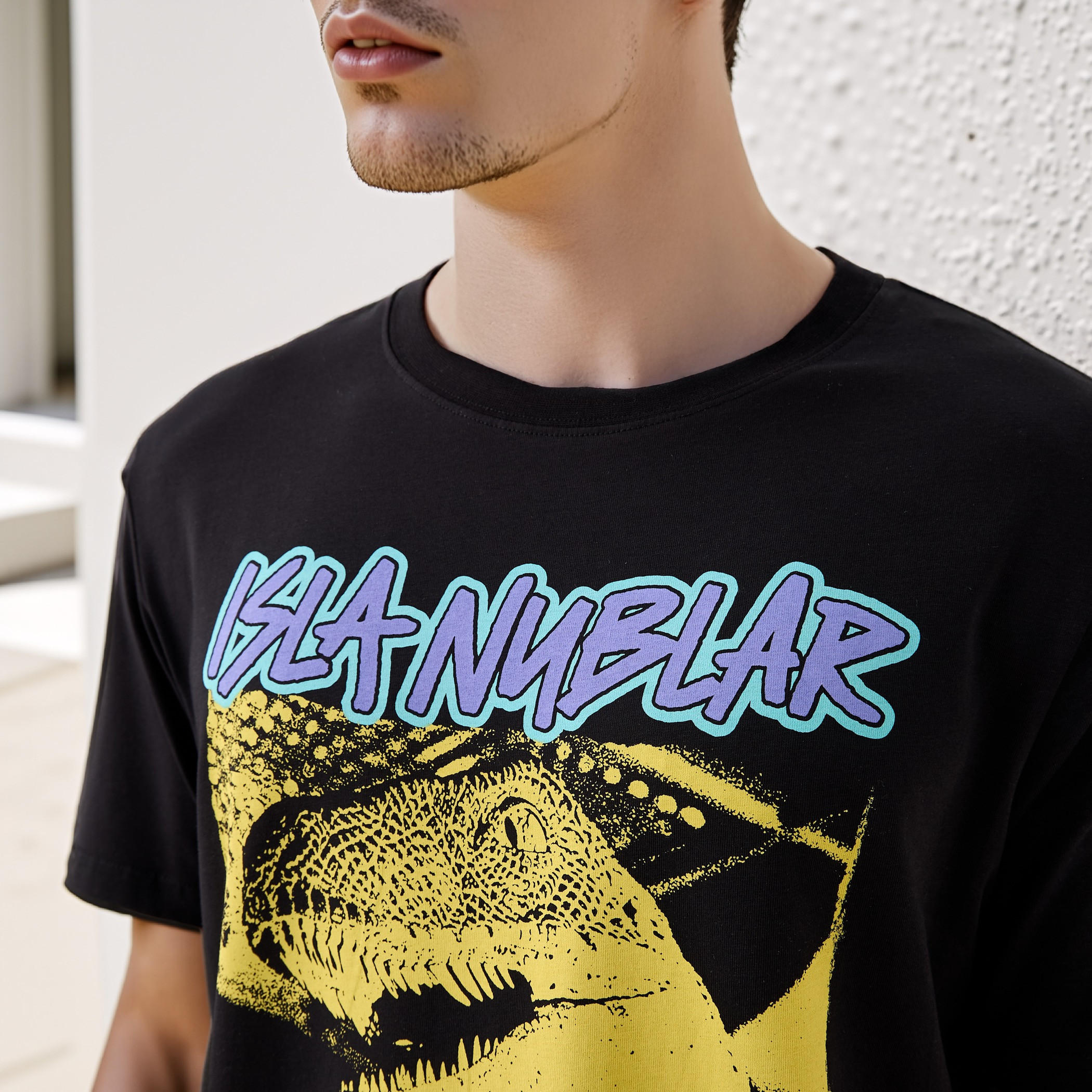 تيشيرت بقصّة عادية وياقة ضيقة وطبعات-men-clothing-tshirtsandpolos-tshirts-image-4