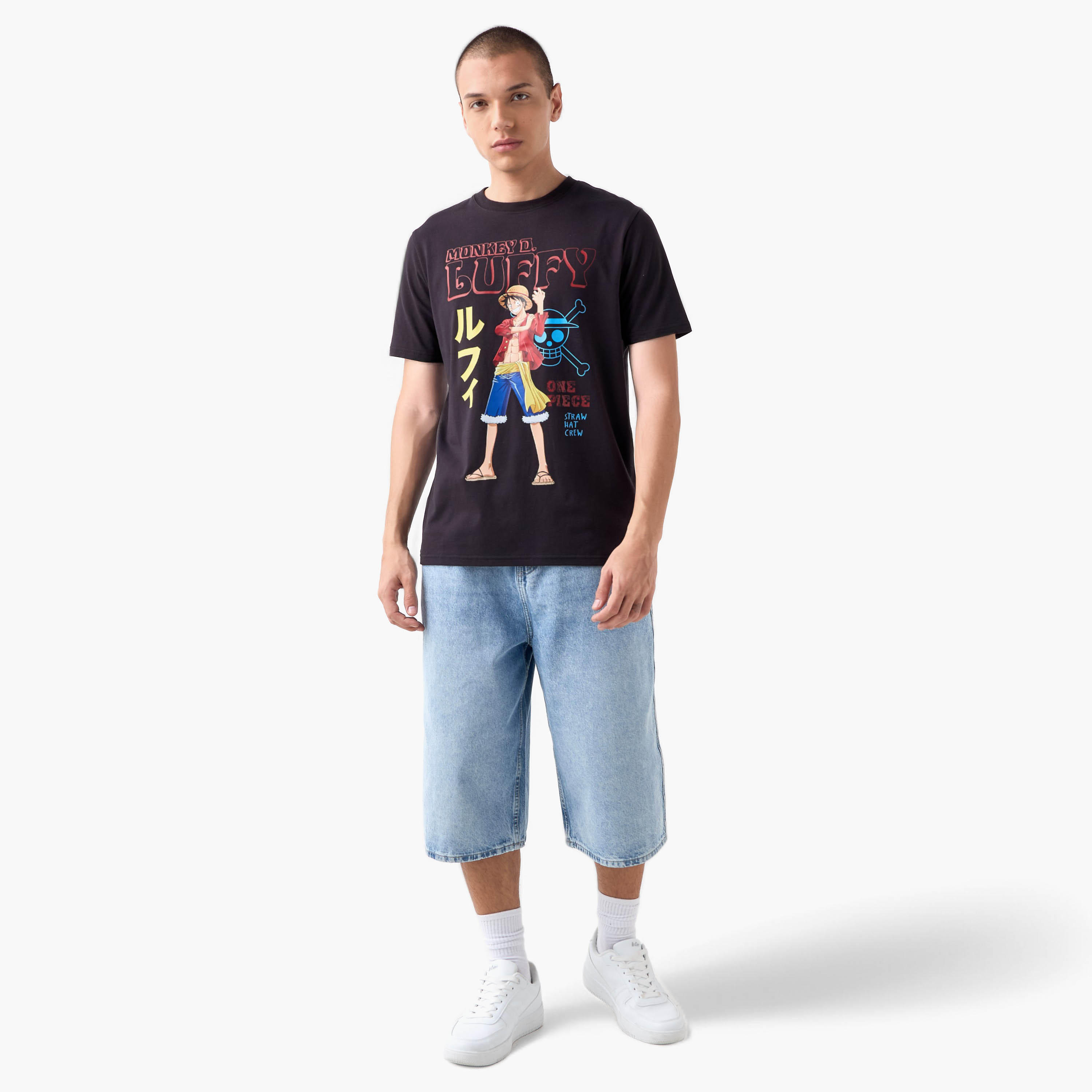 Regular Fit Luffy Print Round Neck T-shirt-men-clothing-tshirtsandpolos-tshirts-image-2