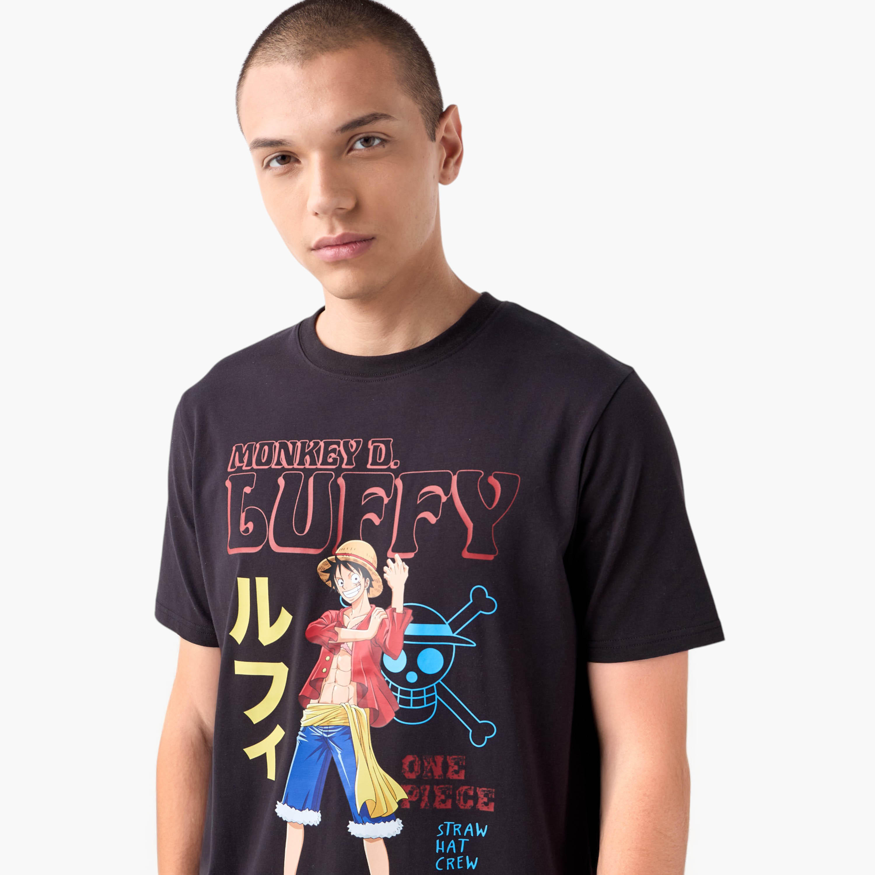 Regular Fit Luffy Print Round Neck T-shirt-men-clothing-tshirtsandpolos-tshirts-image-4