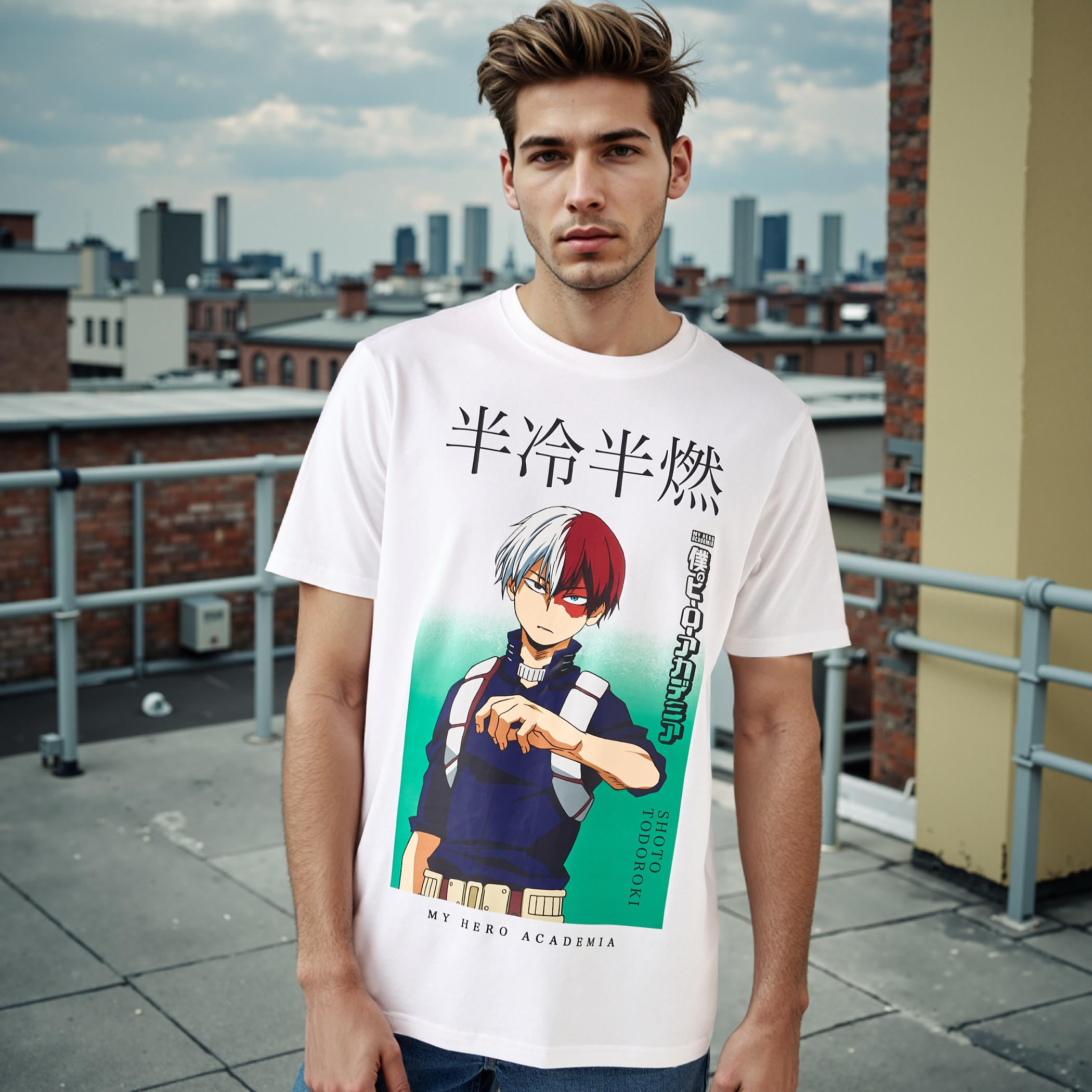 Regular Fit Shoto Todoroki Print Crew Neck T-shirt-men-clothing-tshirtsandpolos-tshirts-image-1