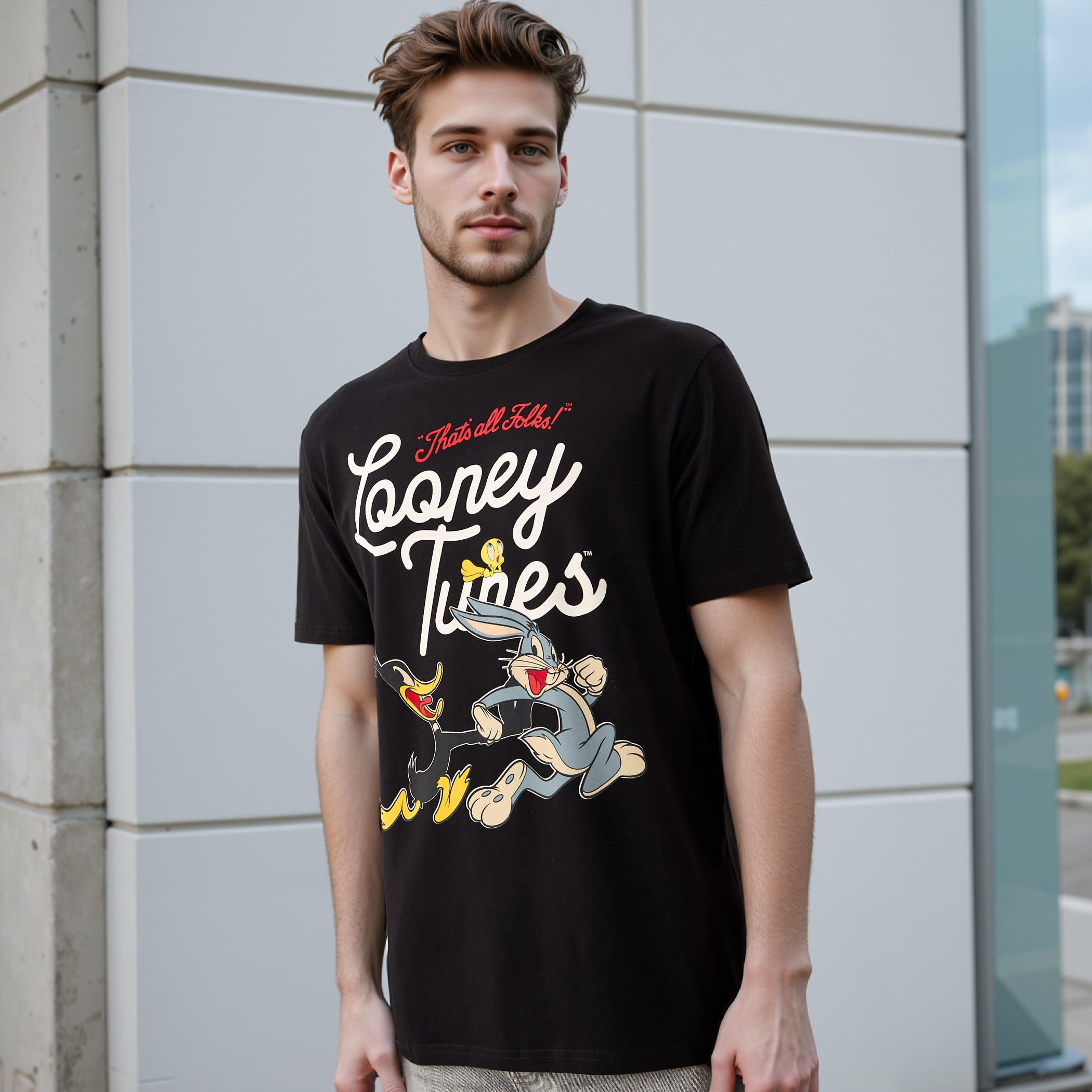 تيشيرت بقصّة عادية وياقة ضيقة وطبعات-men-clothing-tshirtsandpolos-tshirts-image-1