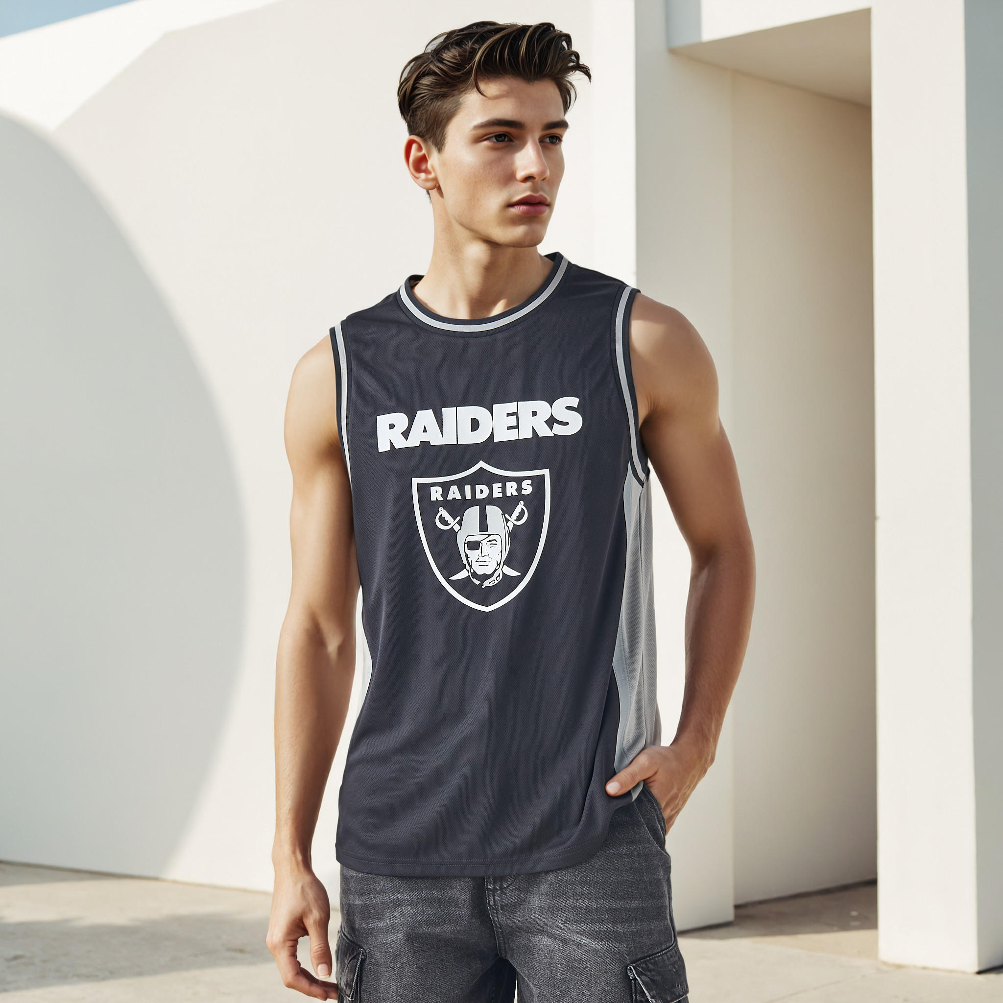 Las Vegas Raiders NFL Crew Neck Sleeveless Vest-men-clothing-tshirtsandpolos-vests-image-1