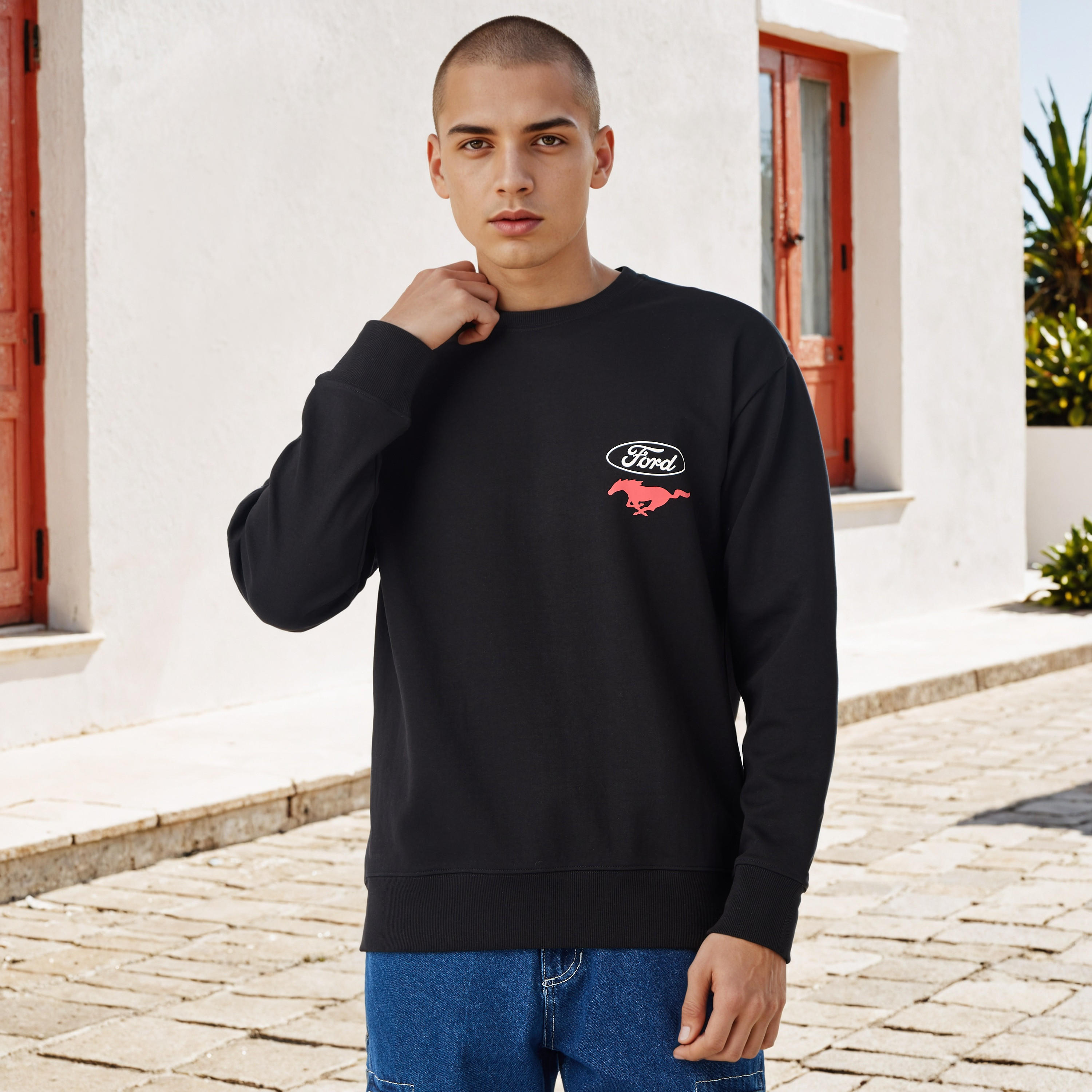 Ford Mustang Print Sweatshirt-men-winterwear-hoodiesandsweatshirts-image-3