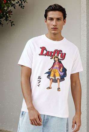 Luffy Print Regular Fit T-shirt-men-clothing-tshirtsandpolos-image-1