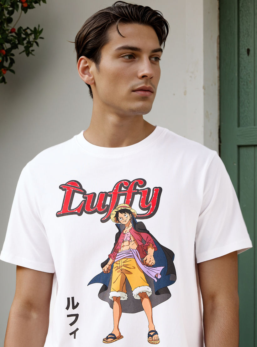 Luffy Print Regular Fit T-shirt-men-clothing-tshirtsandpolos-tshirts-image-4