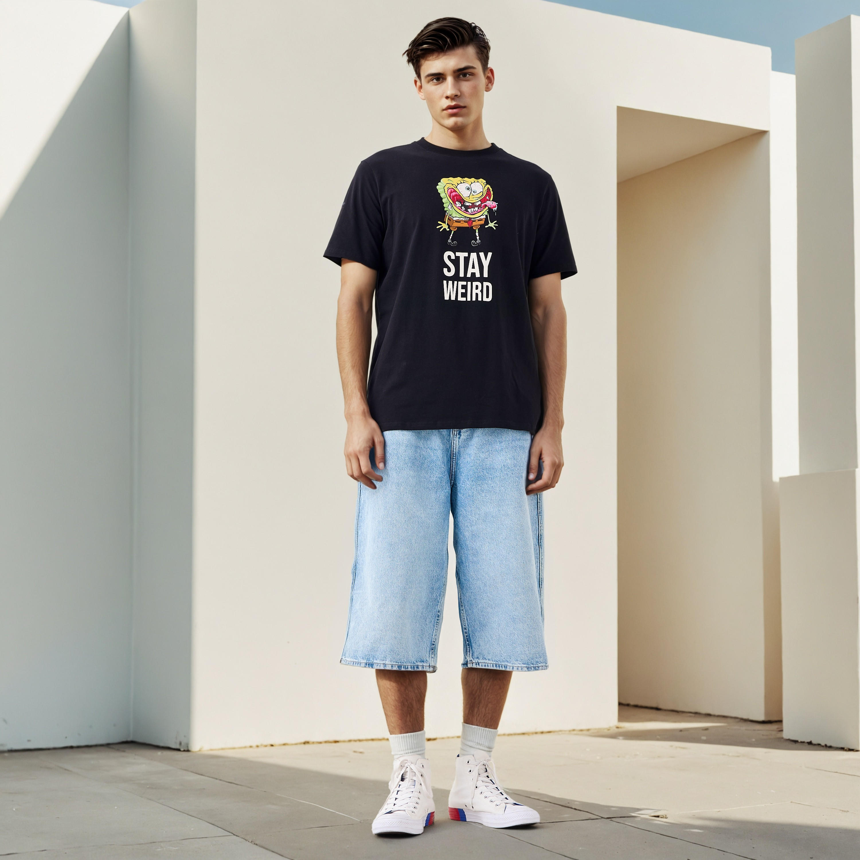 Spongebob Print Regular Fit T-Shirt-men-clothing-tshirtsandpolos-tshirts-image-2