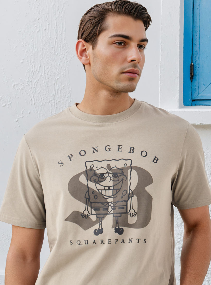SpongeBob SquarePants Print T-shirt-men-clothing-tshirtsandpolos-tshirts-image-4