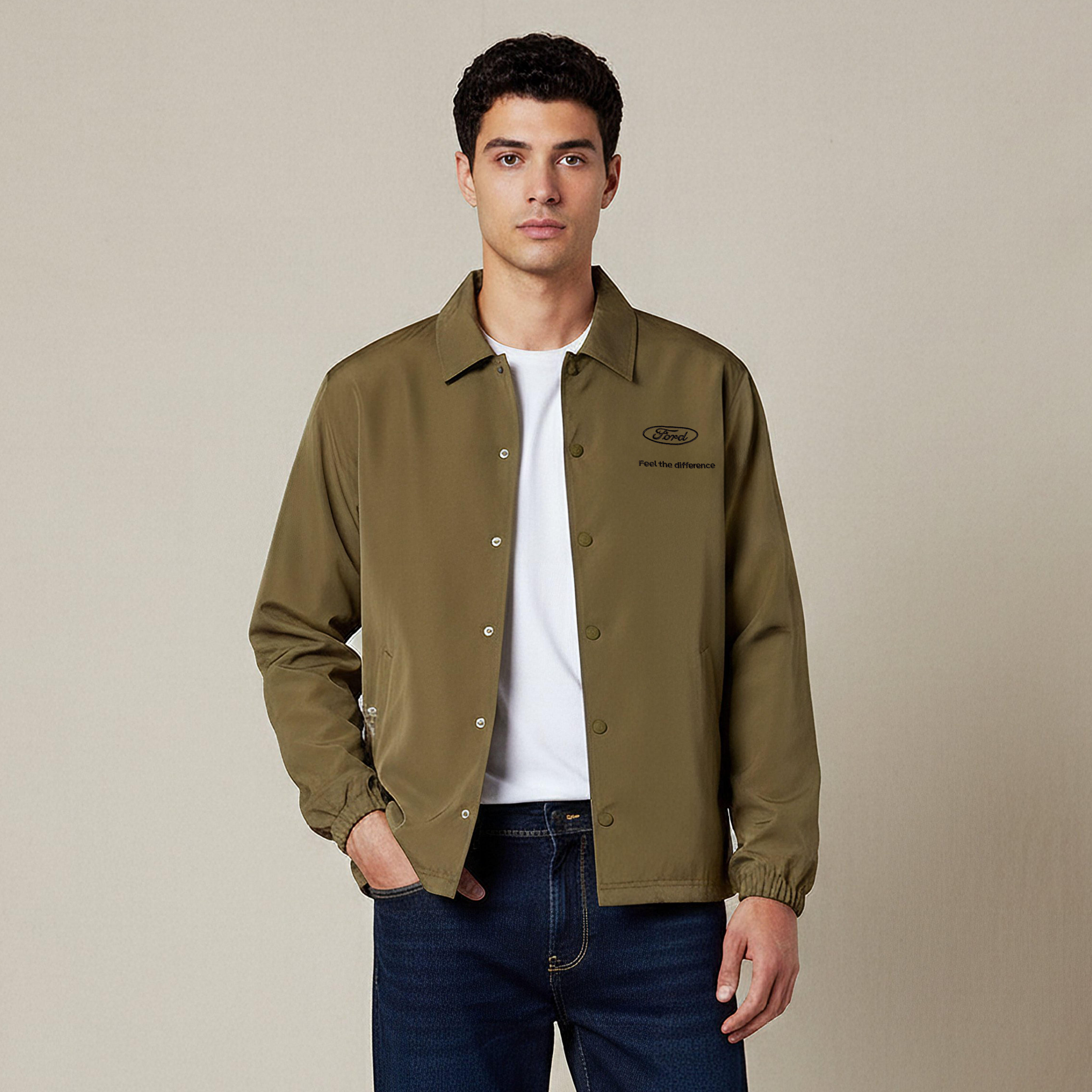 Men Relaxed Fit Ford Logo Embroidered Coach Jacket-men-clothing-jacketsandblazers-jackets-image-1