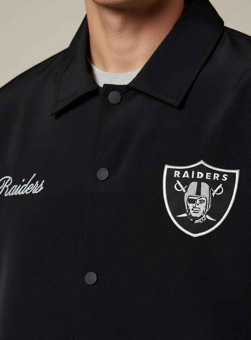 Men Relaxed Fit Raiders Logo Embroidered Coach Jacket-men-clothing-jacketsandblazers-jackets-image-4