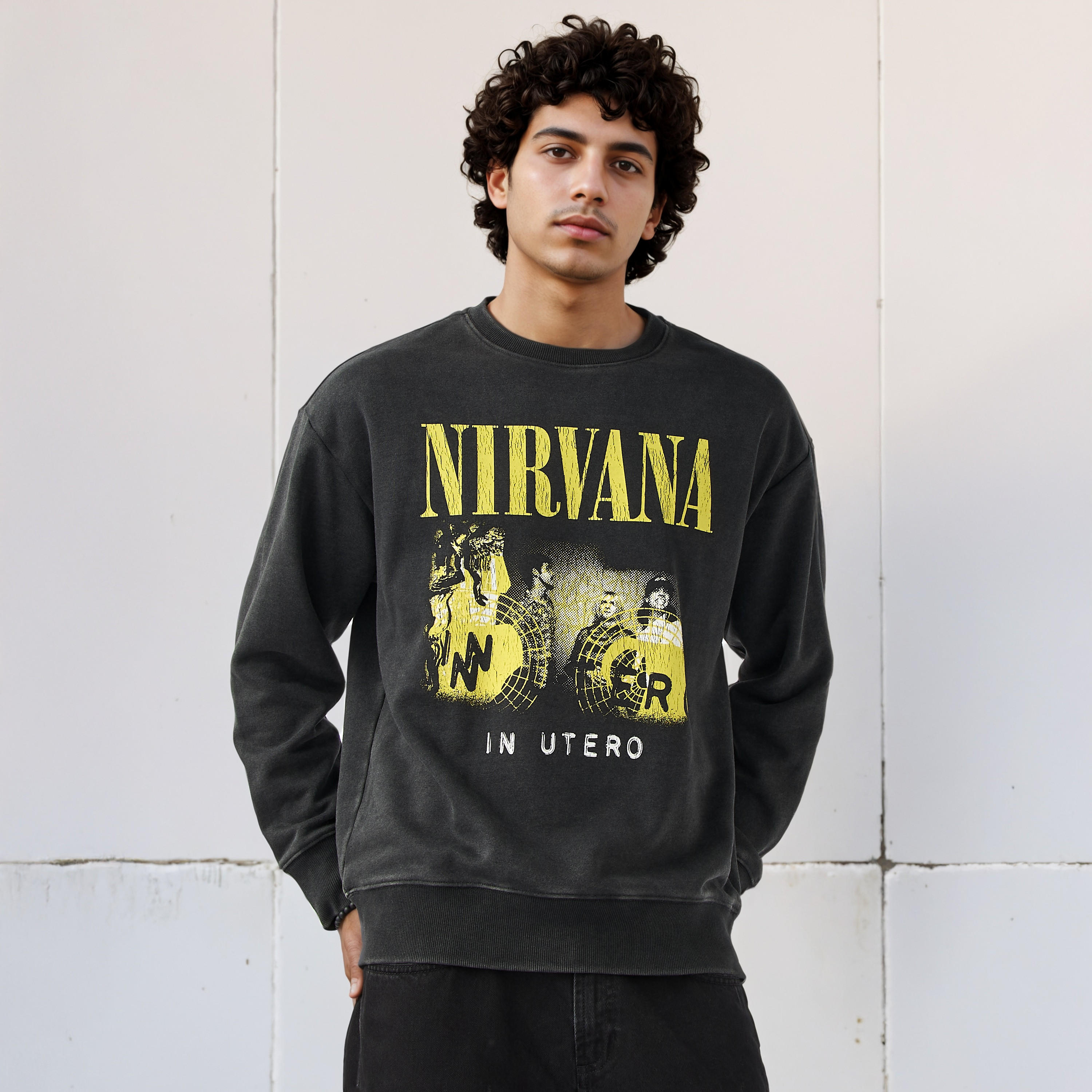 Nirvana Print Sweatshirt-men-winterwear-hoodiesandsweatshirts-image-1