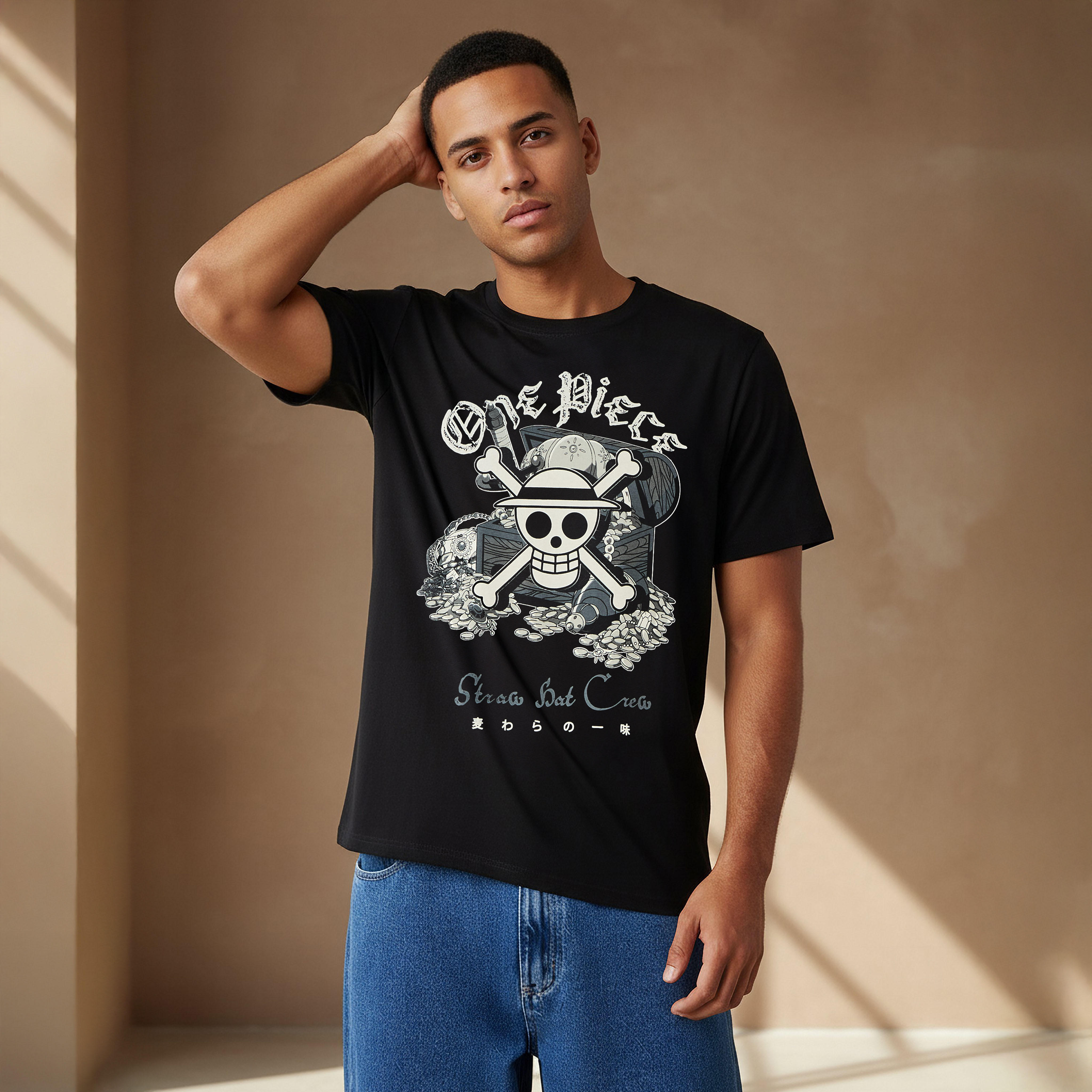 تيشيرت أنمي ون بيس رجالي بقصة عادية ورقبة دائرية وأكمام قصيرة-men-clothing-tshirtsandpolos-tshirts-image-1