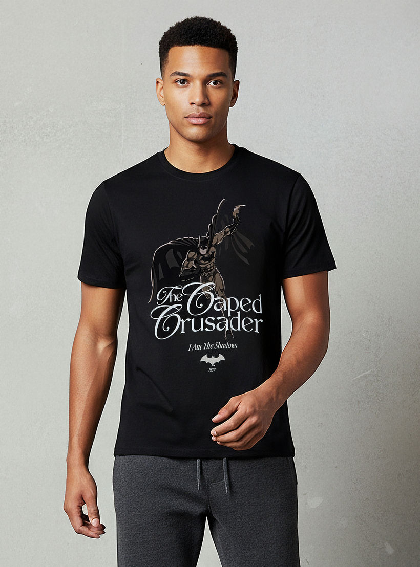تيشيرت باتمان رجالي بقصة عادية وياقة دائرية وأكمام قصيرة-men-clothing-tshirtsandpolos-tshirts-image-5