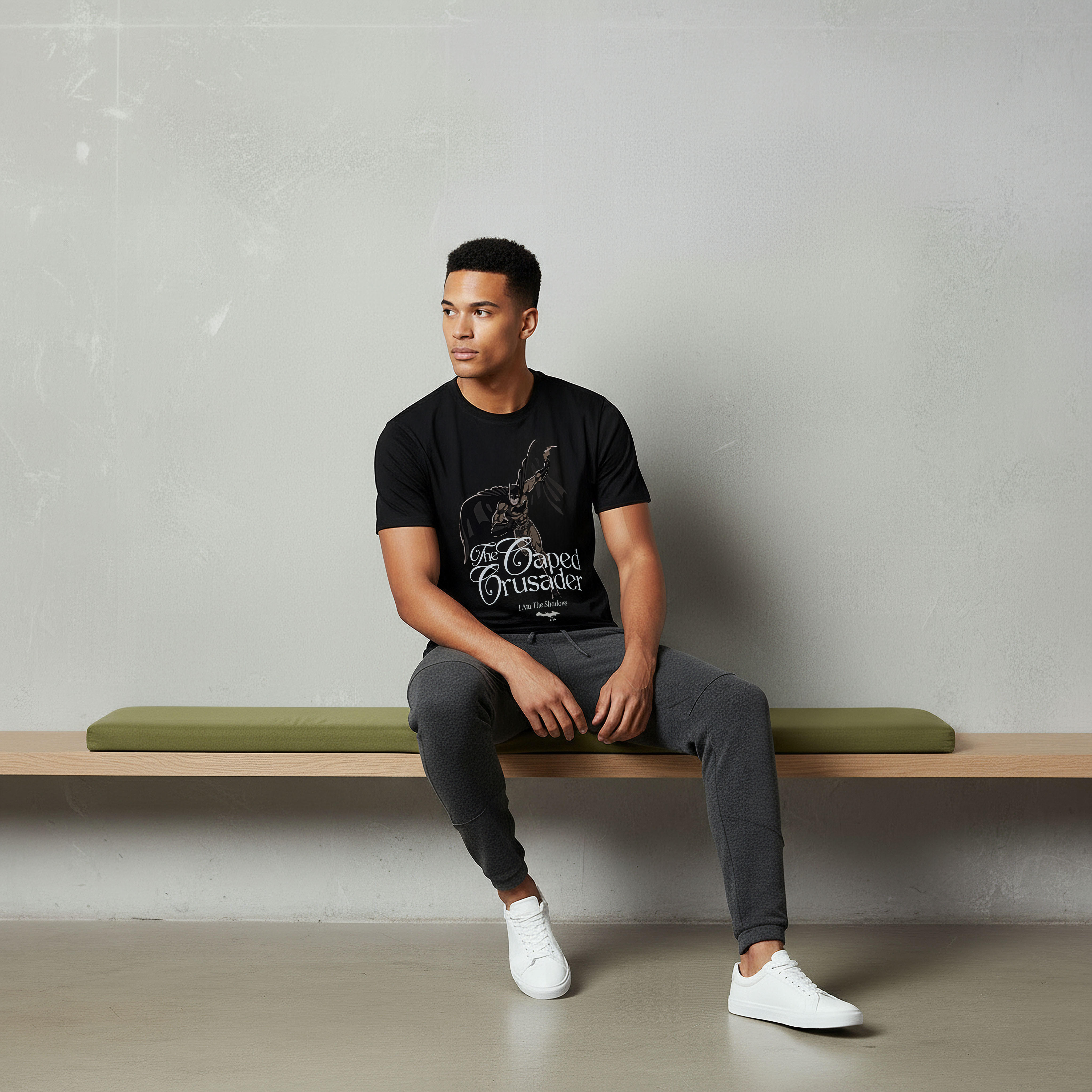 تيشيرت باتمان رجالي بقصة عادية وياقة دائرية وأكمام قصيرة-men-clothing-tshirtsandpolos-tshirts-image-1