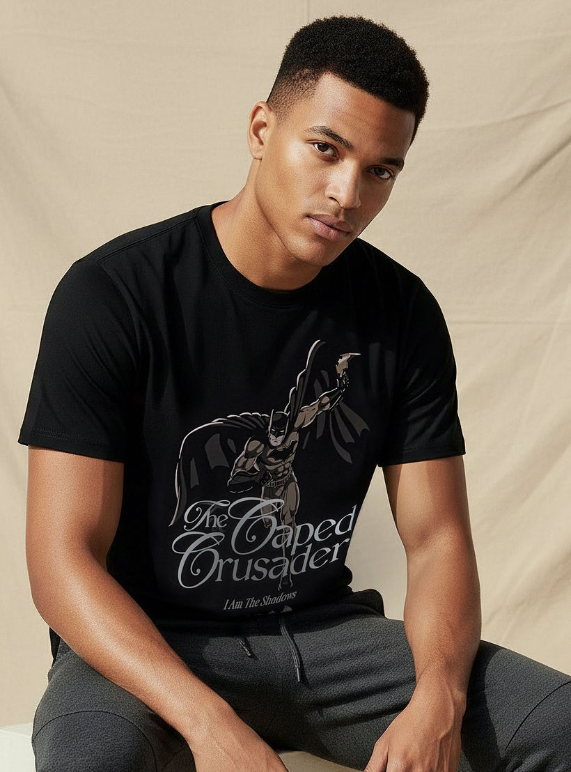 تيشيرت باتمان رجالي بقصة عادية وياقة دائرية وأكمام قصيرة-men-clothing-tshirtsandpolos-tshirts-image-7