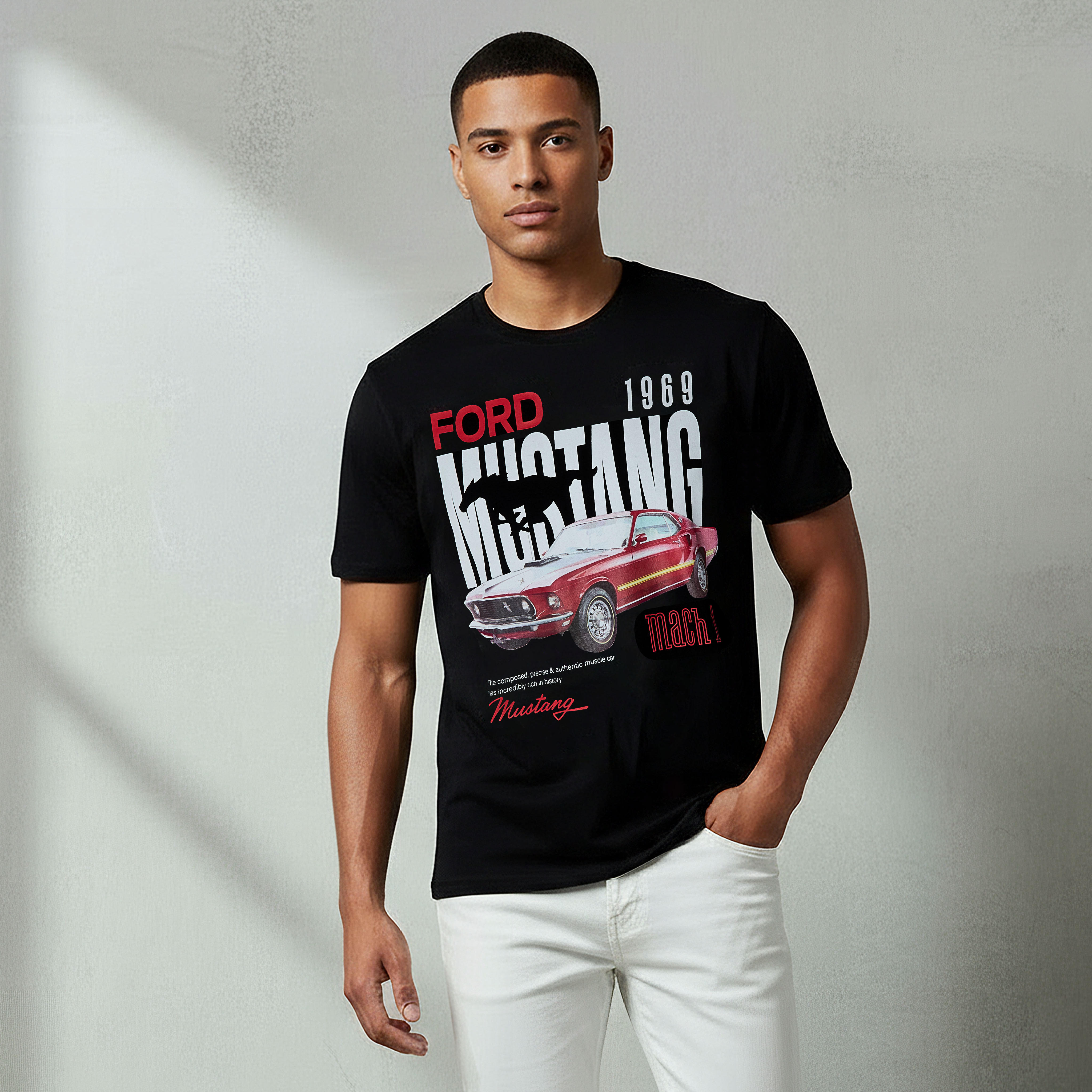 Ford Mustang Men Regular Fit Crew Neck Short Sleeves T-shirt-men-clothing-tshirtsandpolos-tshirts-image-2