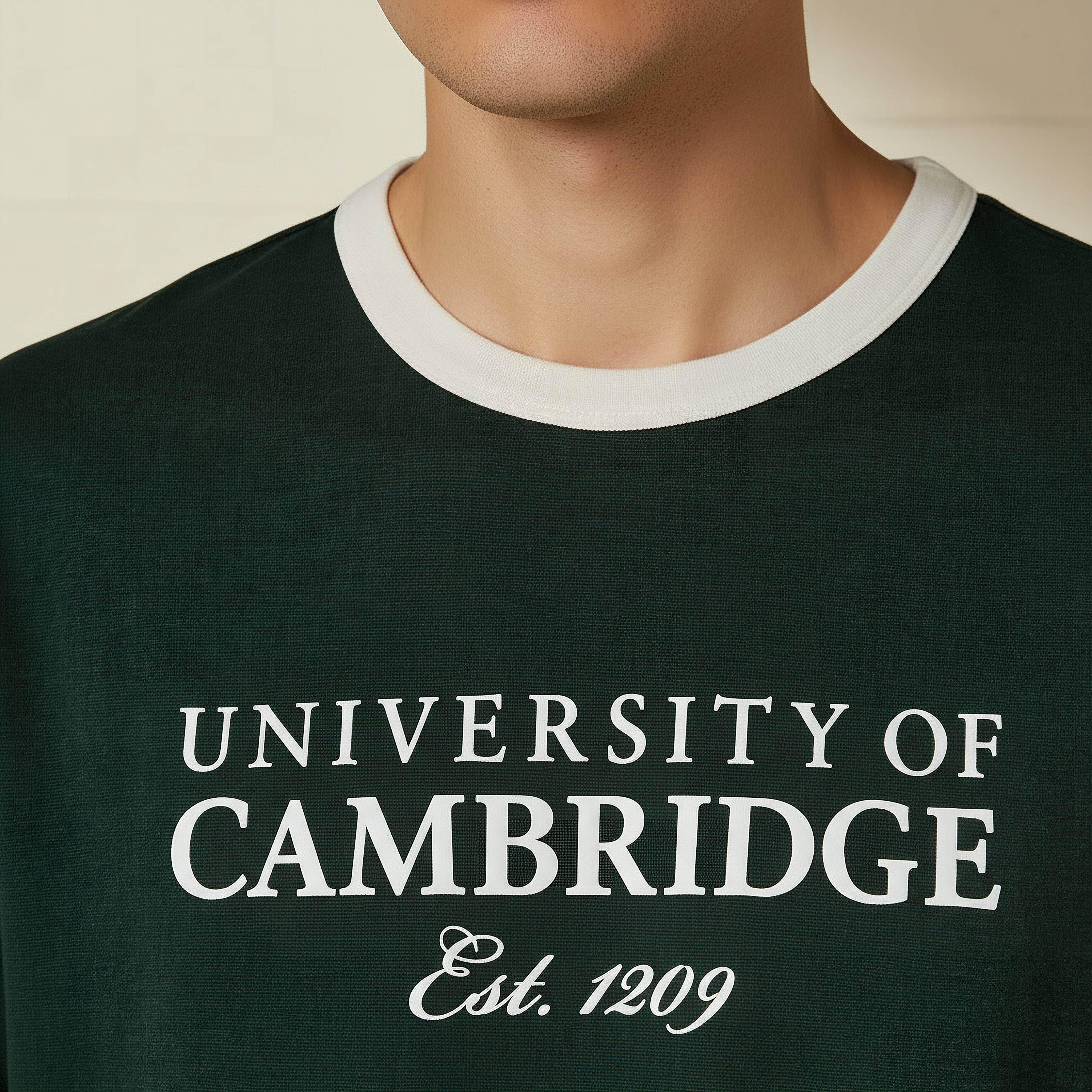 Cambridge University Men Relaxed Fit Crew Neck Short Sleeves Ringer T-shirt-men-clothing-tshirtsandpolos-tshirts-image-4