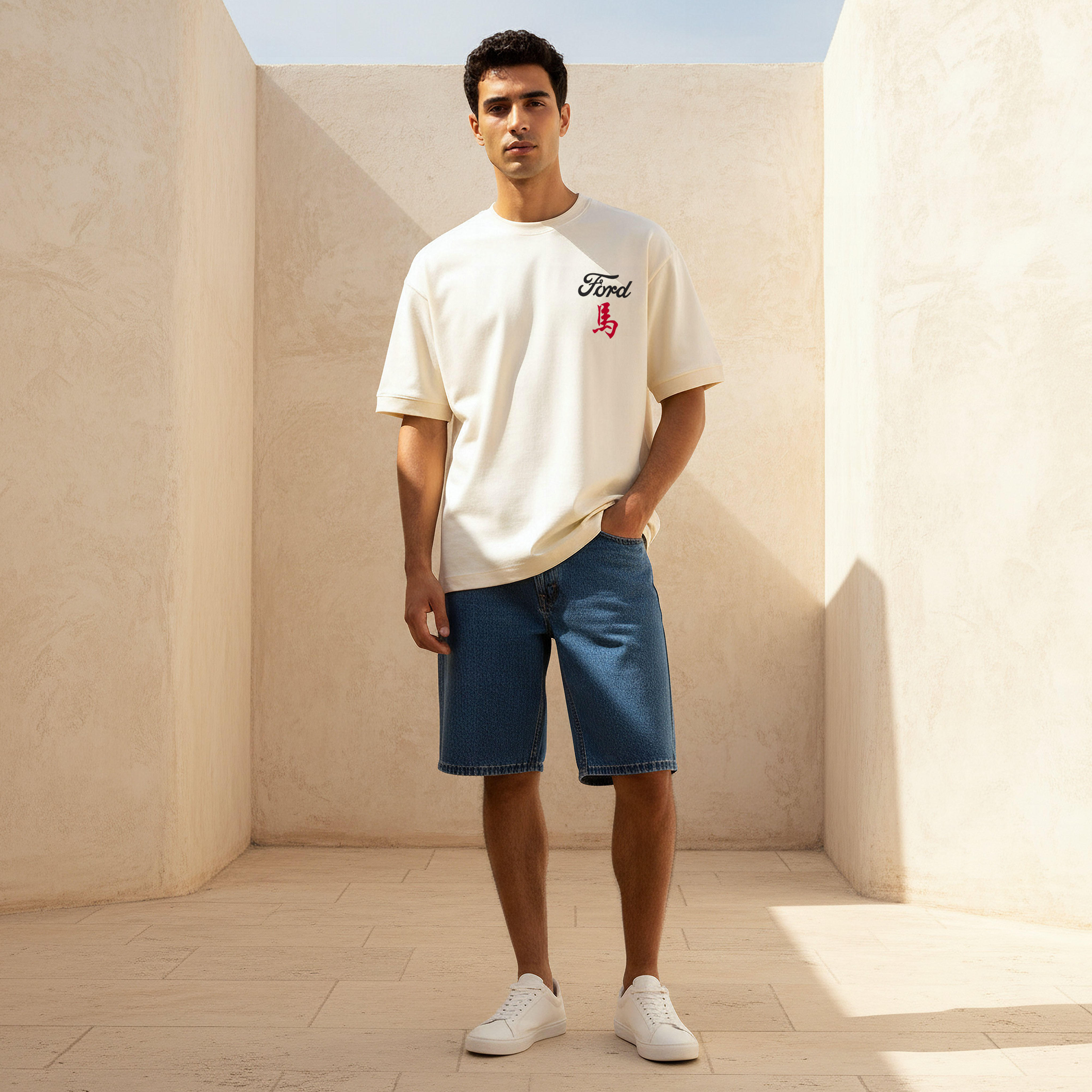 Men Regular Fit Crew Neck Short Sleeve Ford Print T-shirt-men-clothing-tshirtsandpolos-tshirts-image-2