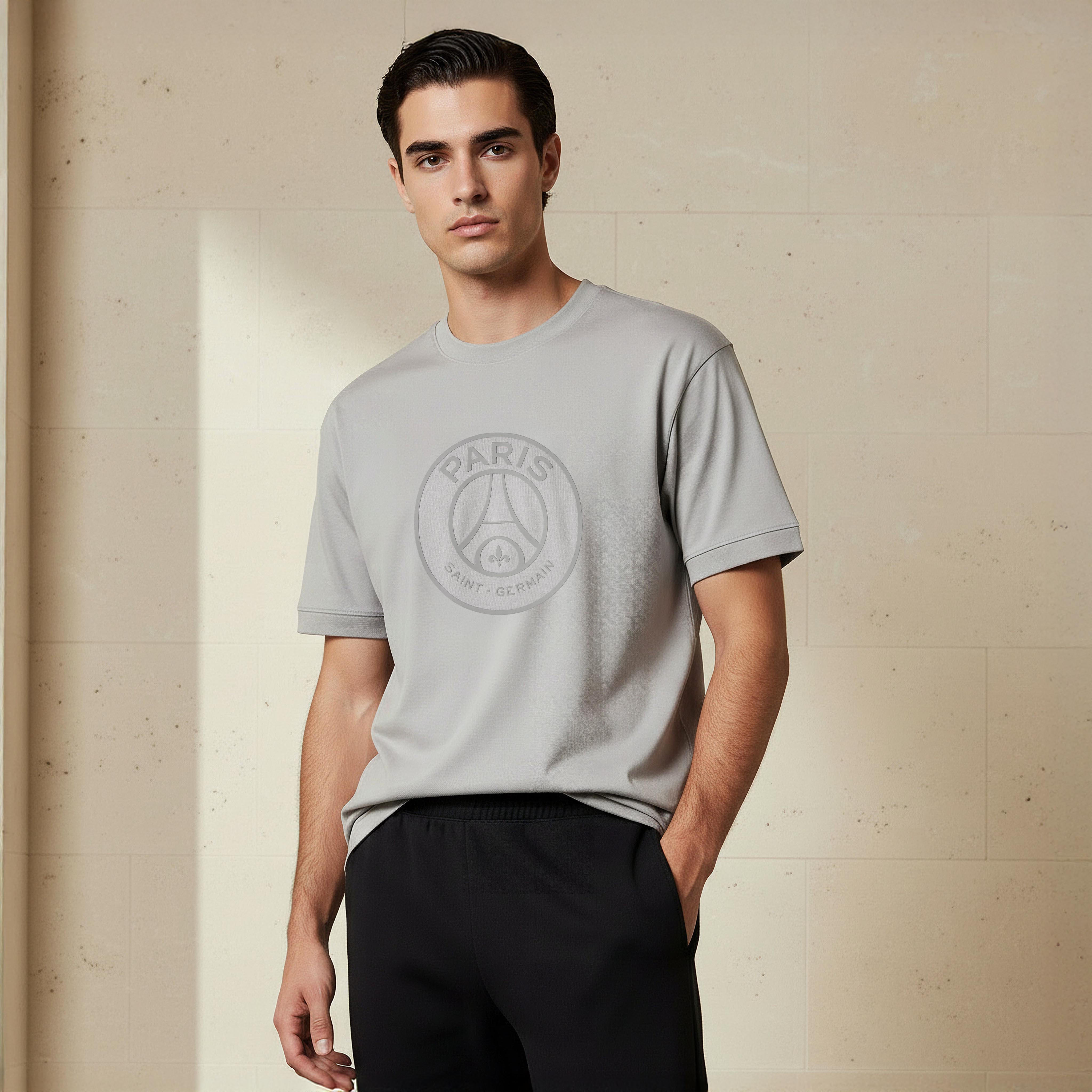Men Regular Fit Crew Neck Short Sleeves Paris Saint-Germain Print T-shirt-men-clothing-tshirtsandpolos-tshirts-image-1