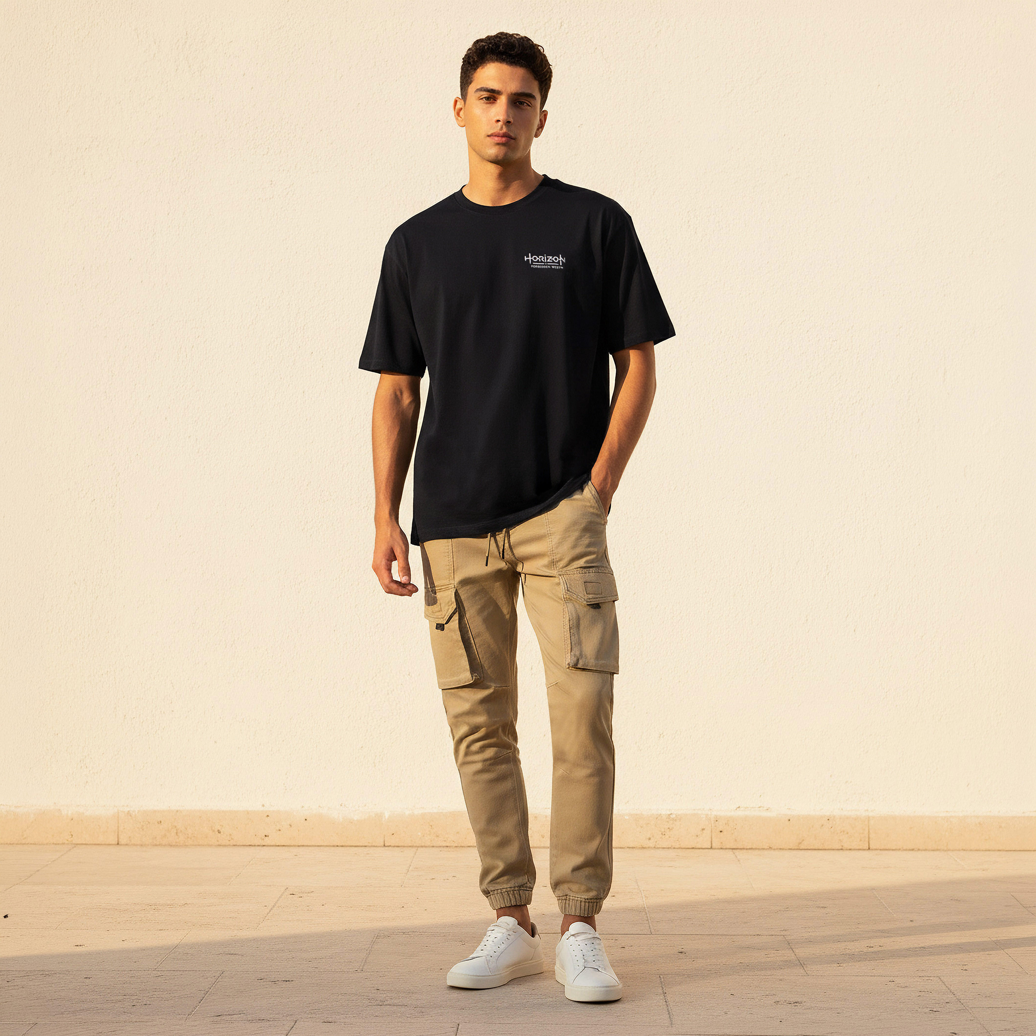 Men Regular Fit Crew Neck Short Sleeves Horizon Forbidden West Print T-shirt-PROMO_SP_AE_2FOR59_110625-image-4