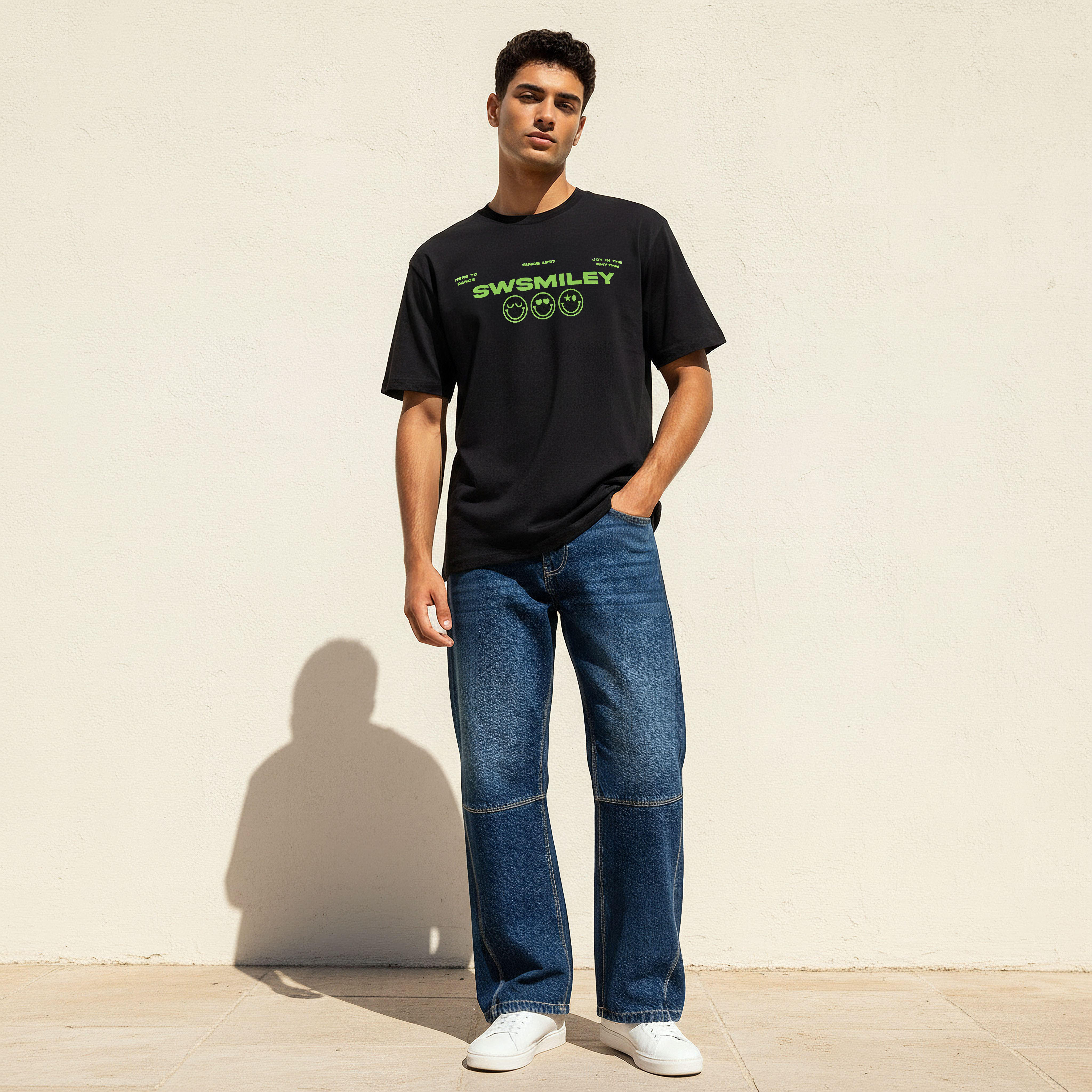 Men Regular Fit Crew Neck Short Sleeves SmileyWorld Print T-shirt-men-clothing-tshirtsandpolos-tshirts-image-4