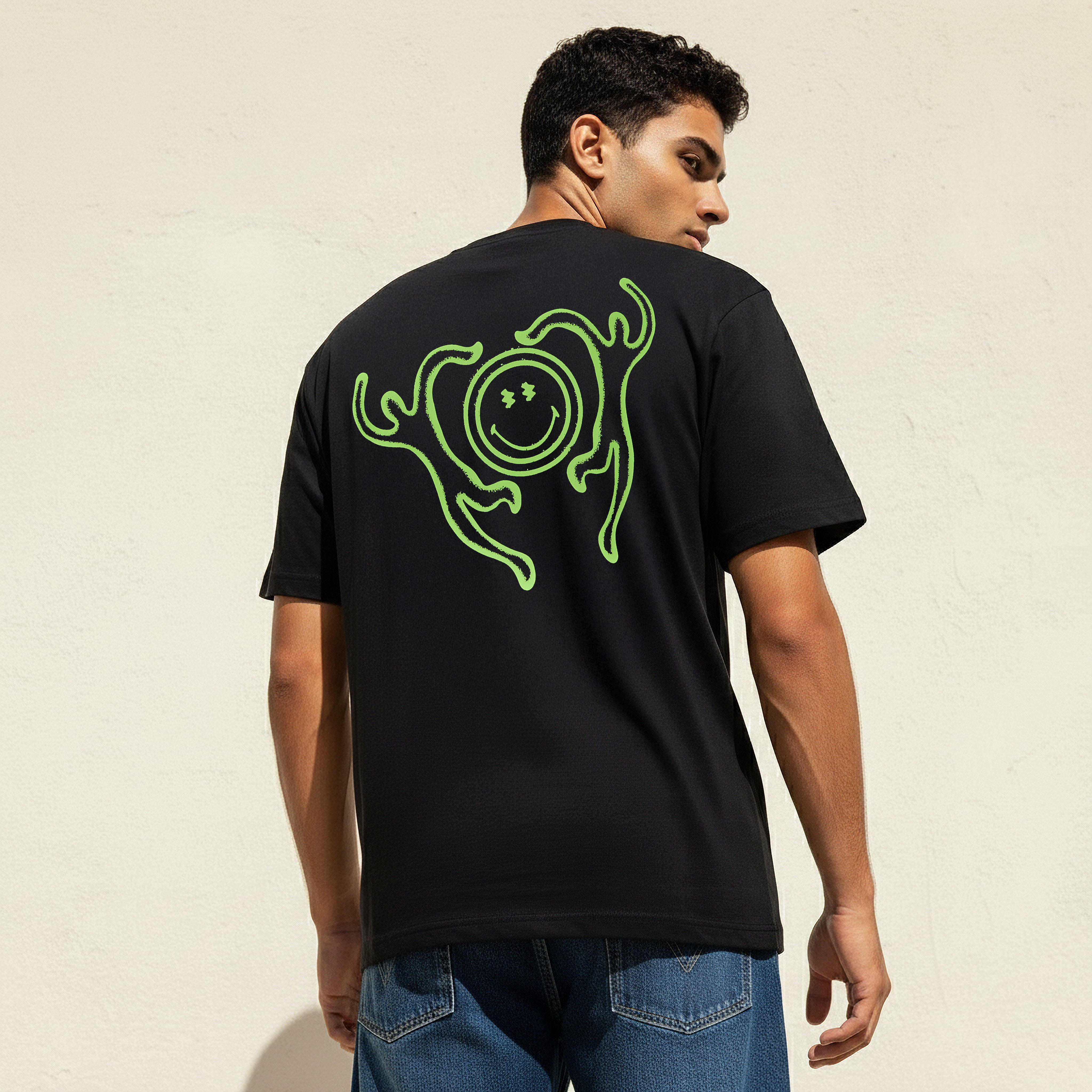 Men Regular Fit Crew Neck Short Sleeves SmileyWorld Print T-shirt-men-clothing-tshirtsandpolos-tshirts-image-1