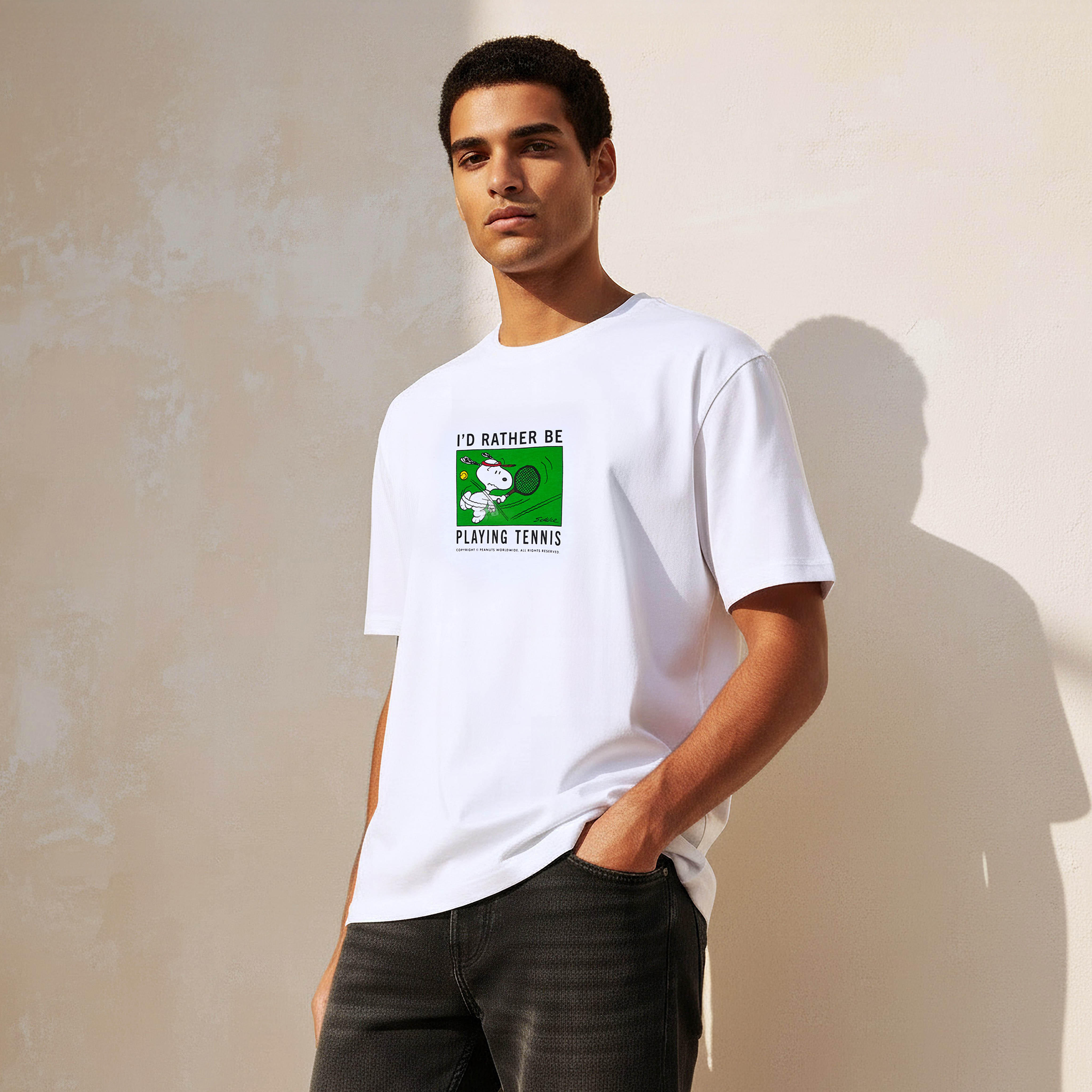 Snoopy Print Men Regular Fit Crew Neck Short Sleeves T-shirt-PROMO_SP_AE_2FOR59_110625-image-1