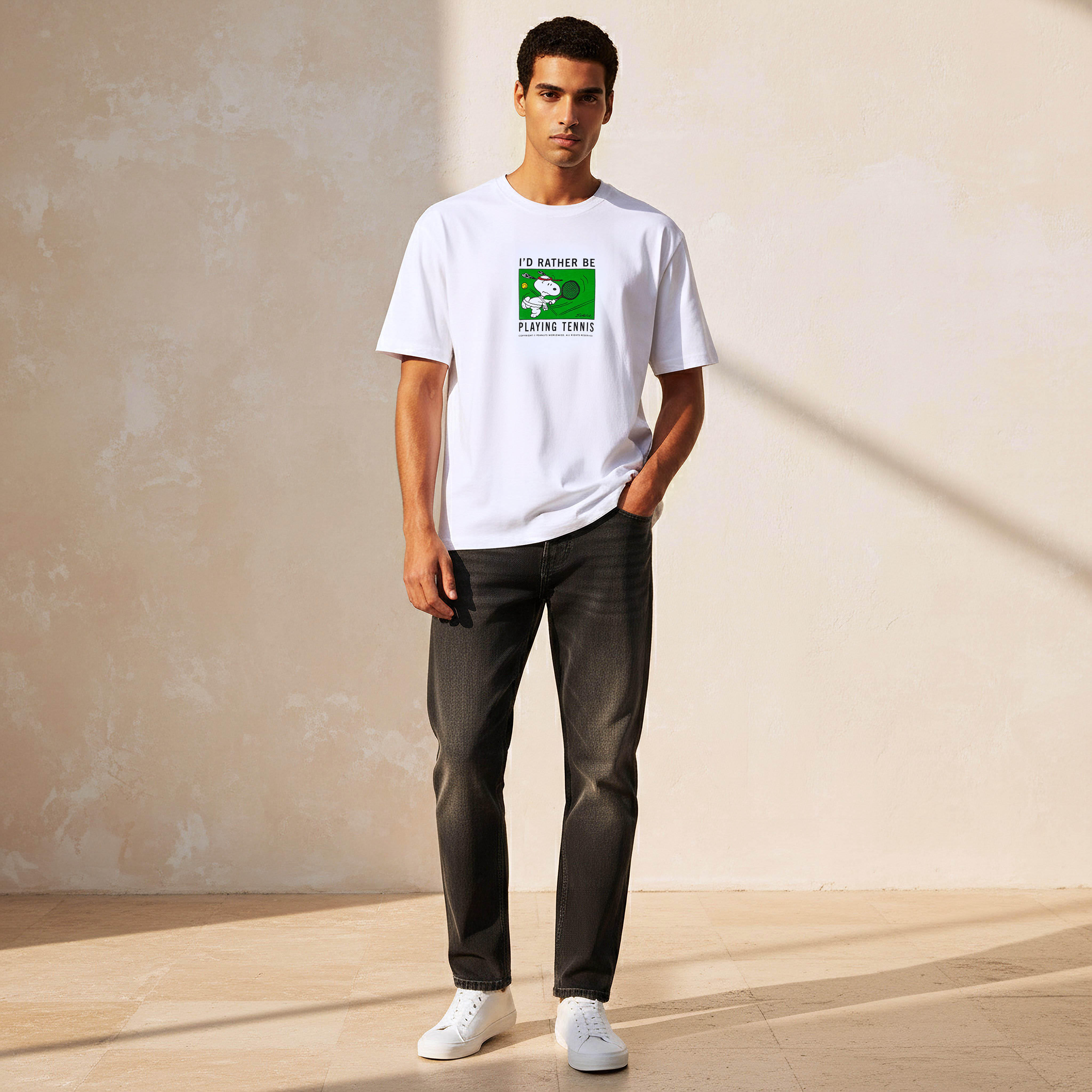 Snoopy Print Men Regular Fit Crew Neck Short Sleeves T-shirt-PROMO_SP_AE_2FOR59_110625-image-3