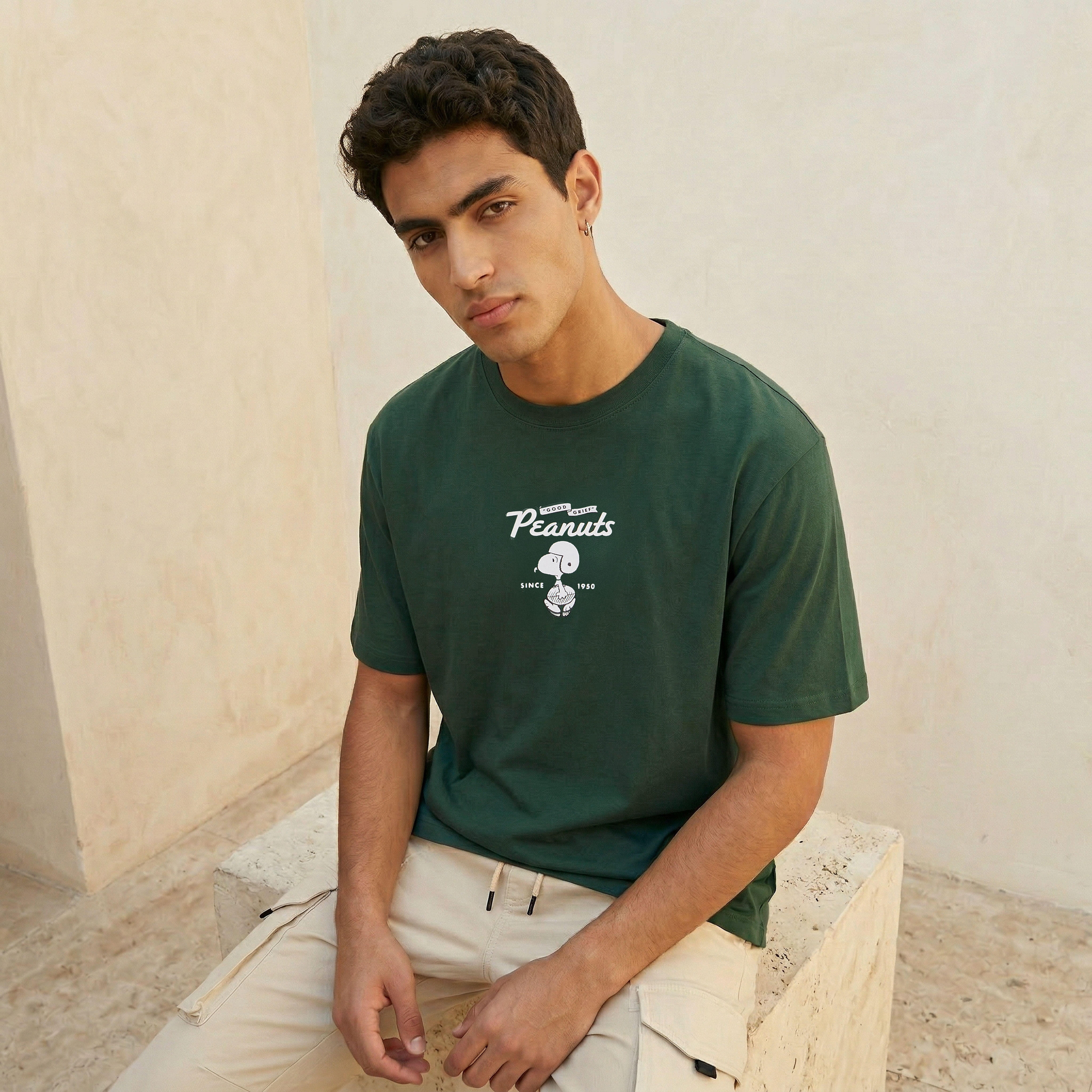 Men Regular Fit Crew Neck Short Sleeves Peanuts Print T-shirt-men-clothing-tshirtsandpolos-tshirts-image-3
