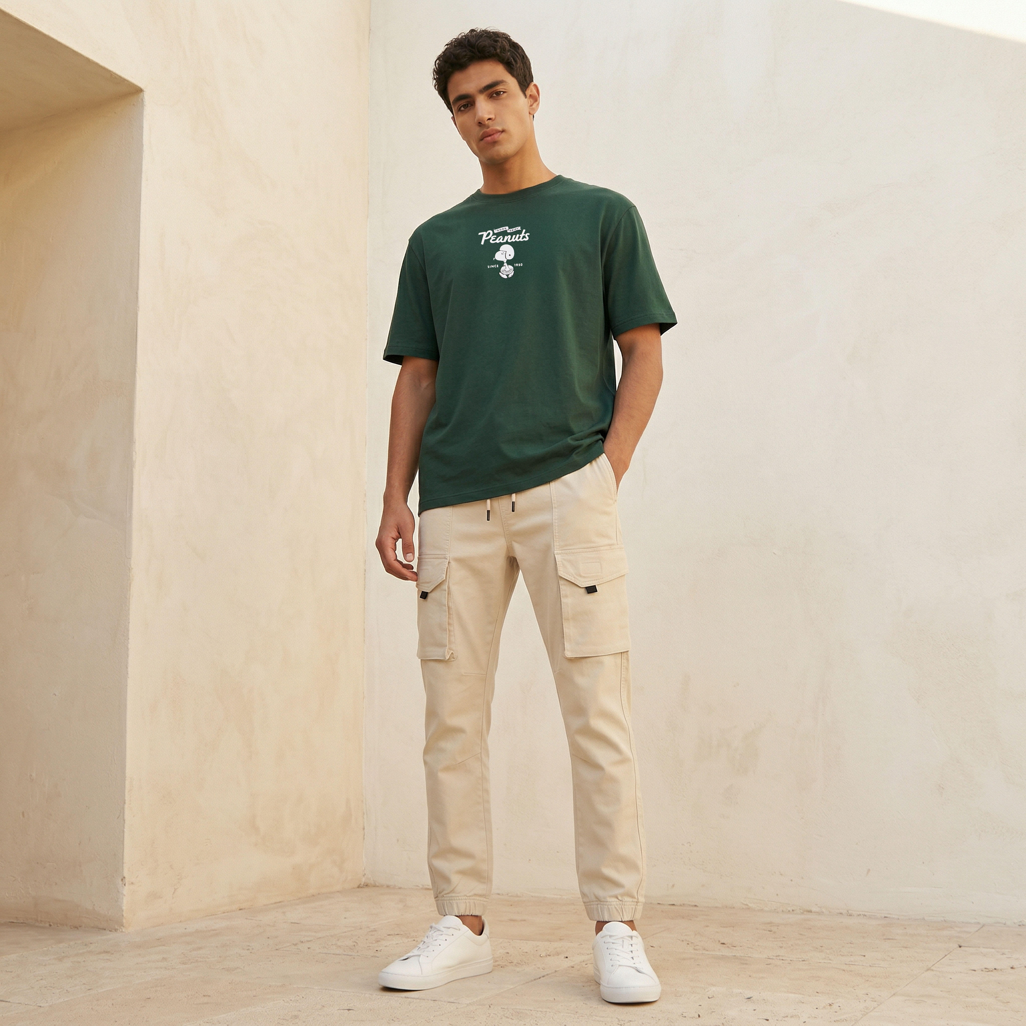 Men Regular Fit Crew Neck Short Sleeves Peanuts Print T-shirt-men-clothing-tshirtsandpolos-tshirts-image-4